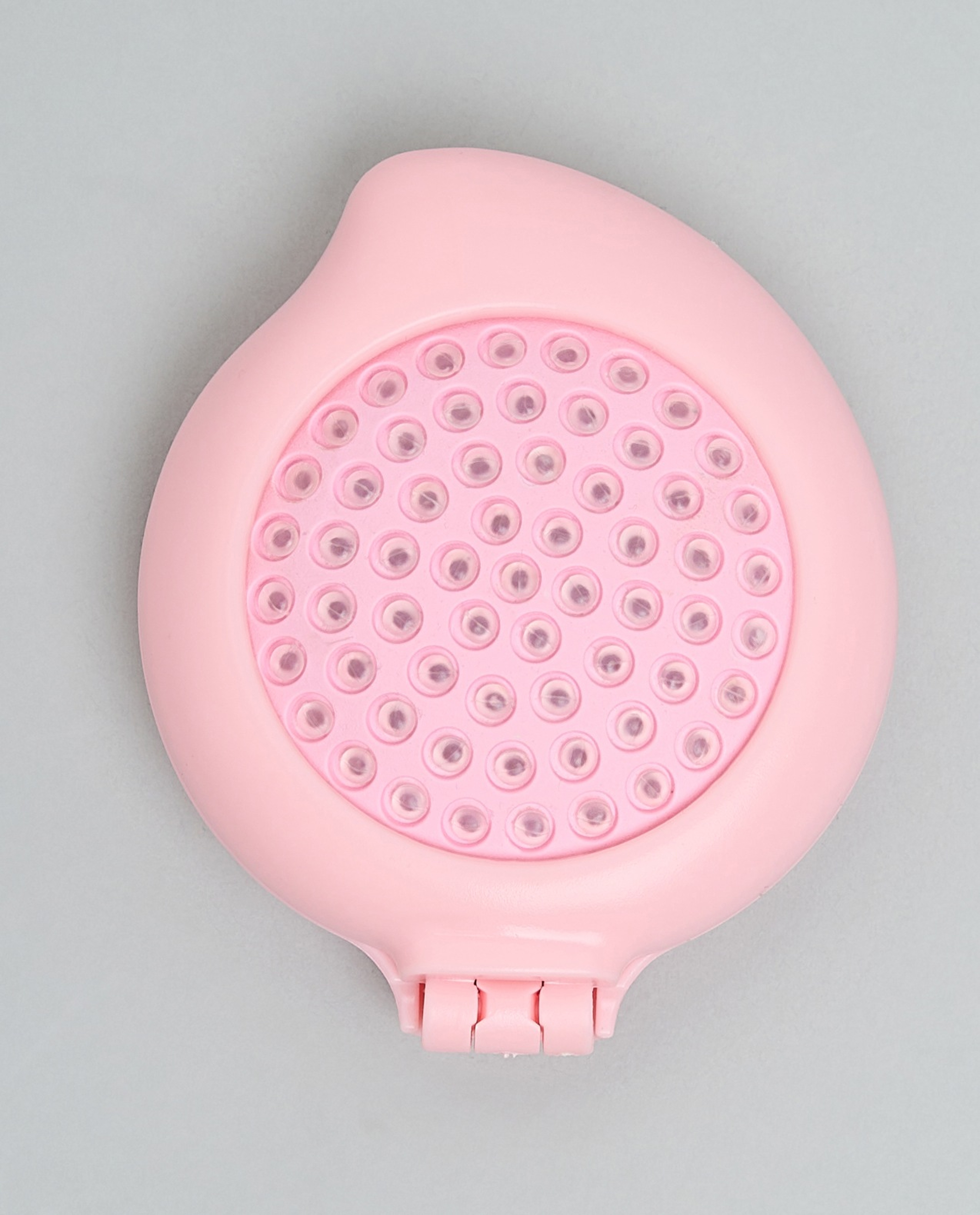Compact Hairbrush with Foldable Mirror