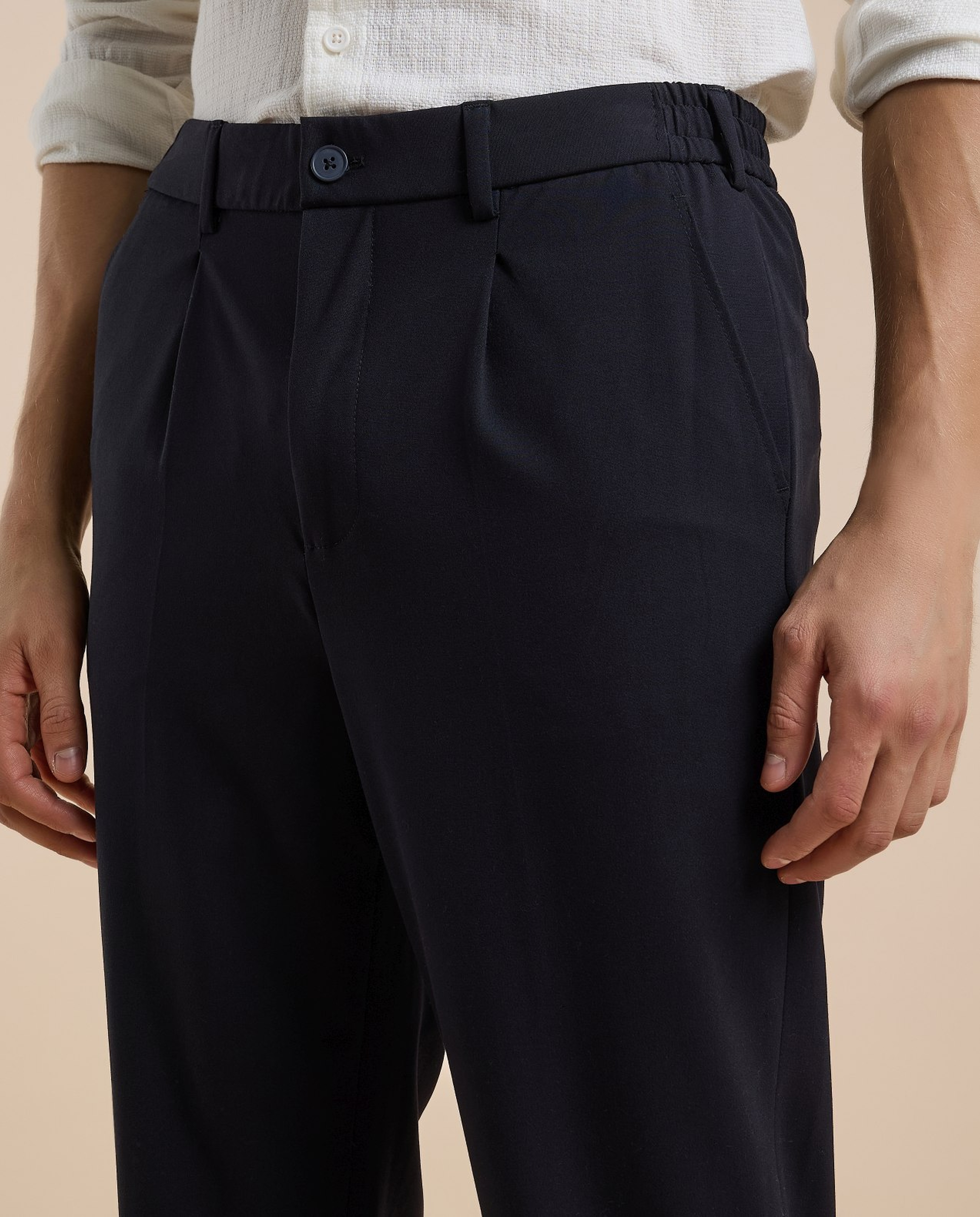 Solid Straight Pants with Button Closure