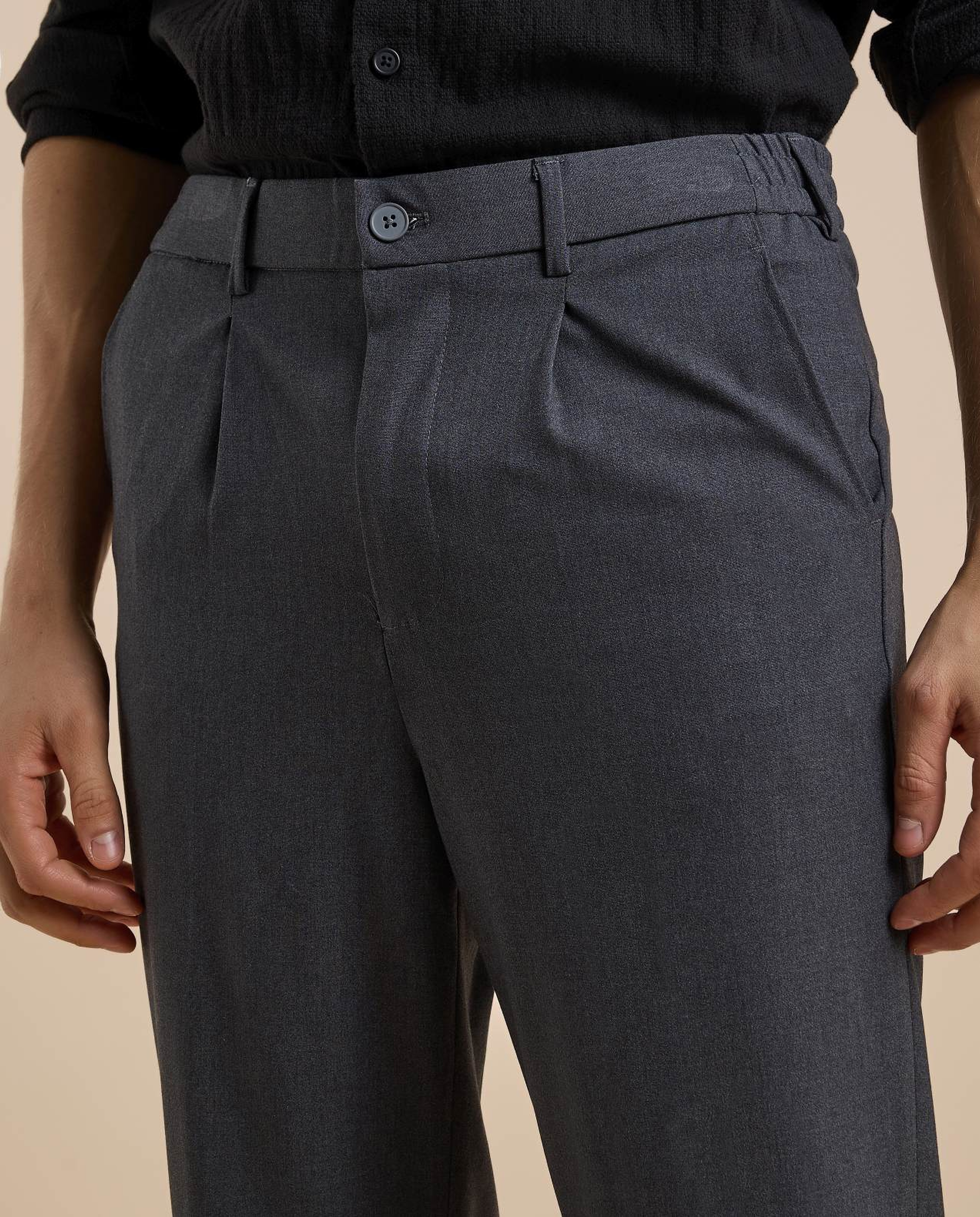 Solid Straight Pants with Button Closure