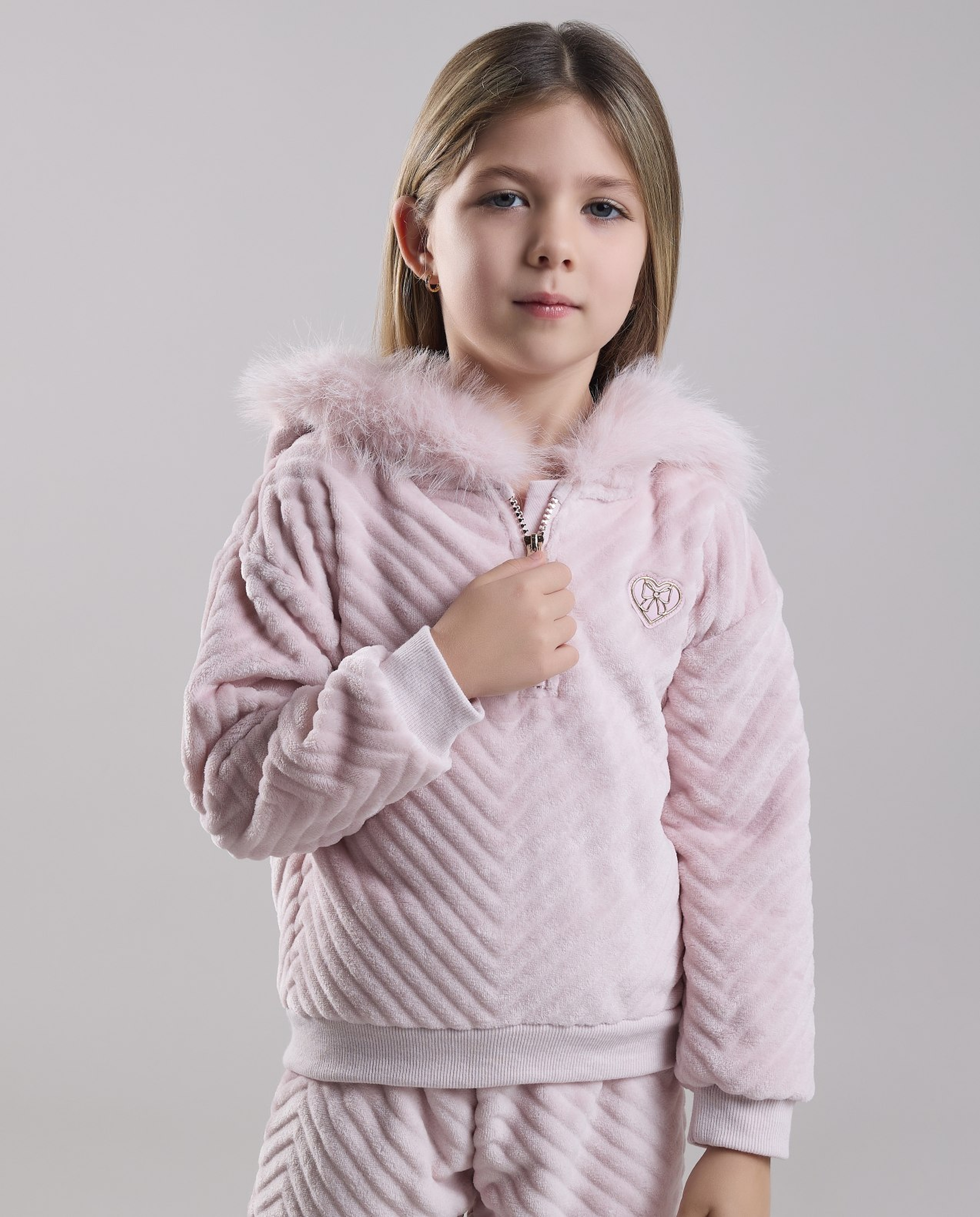 Textured Hooded Clothing Set