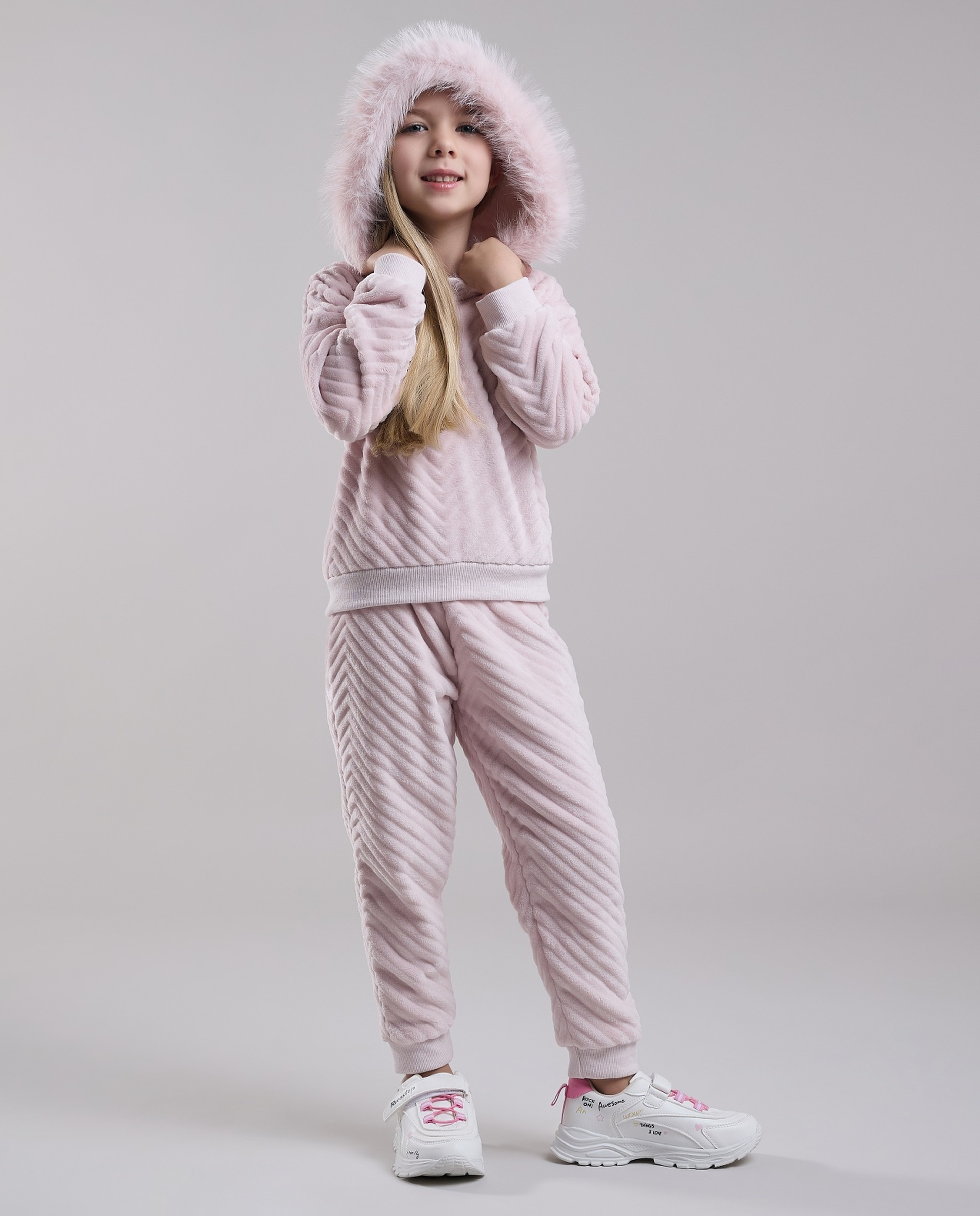 Textured Hooded Clothing Set