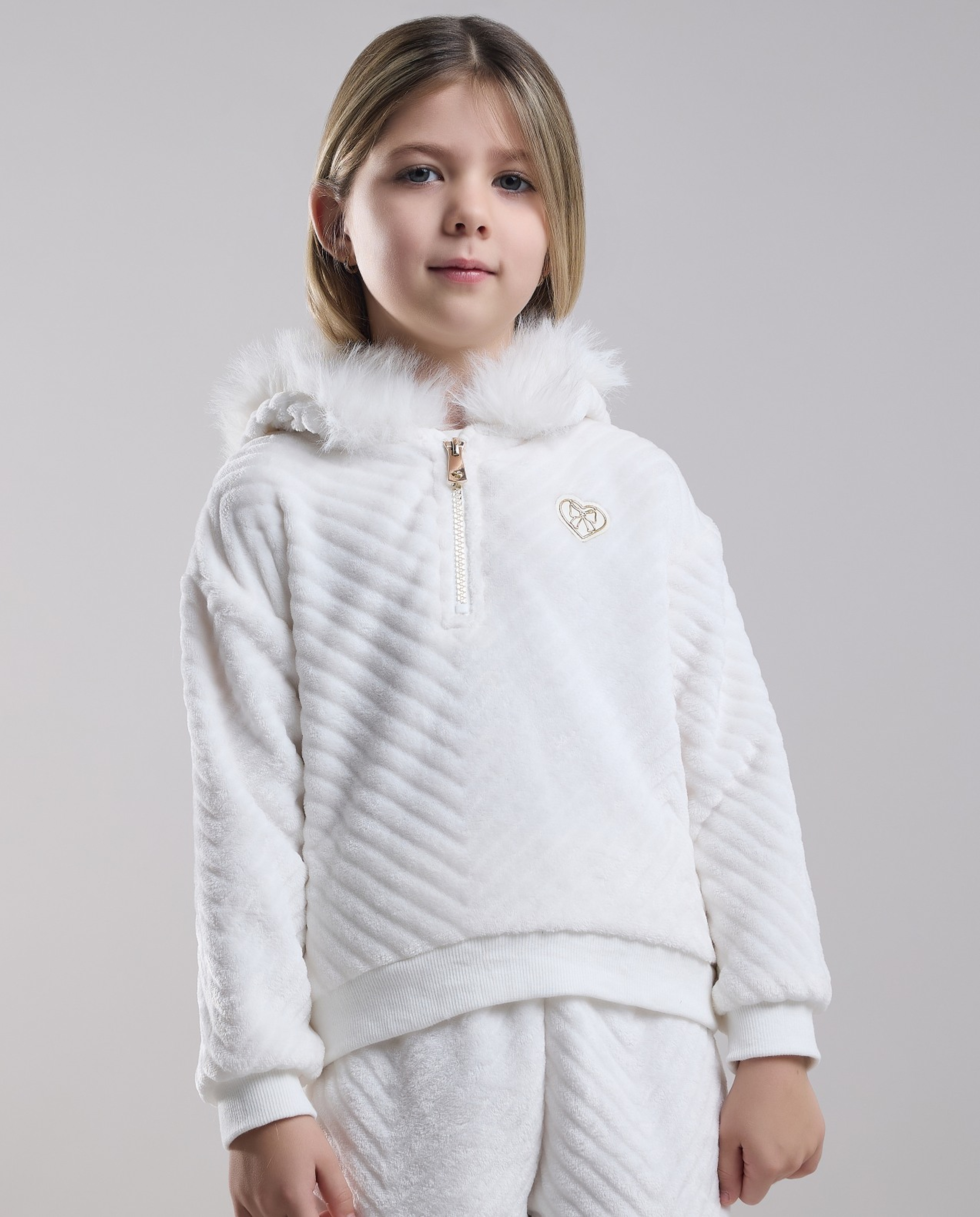 Textured Hooded Clothing Set