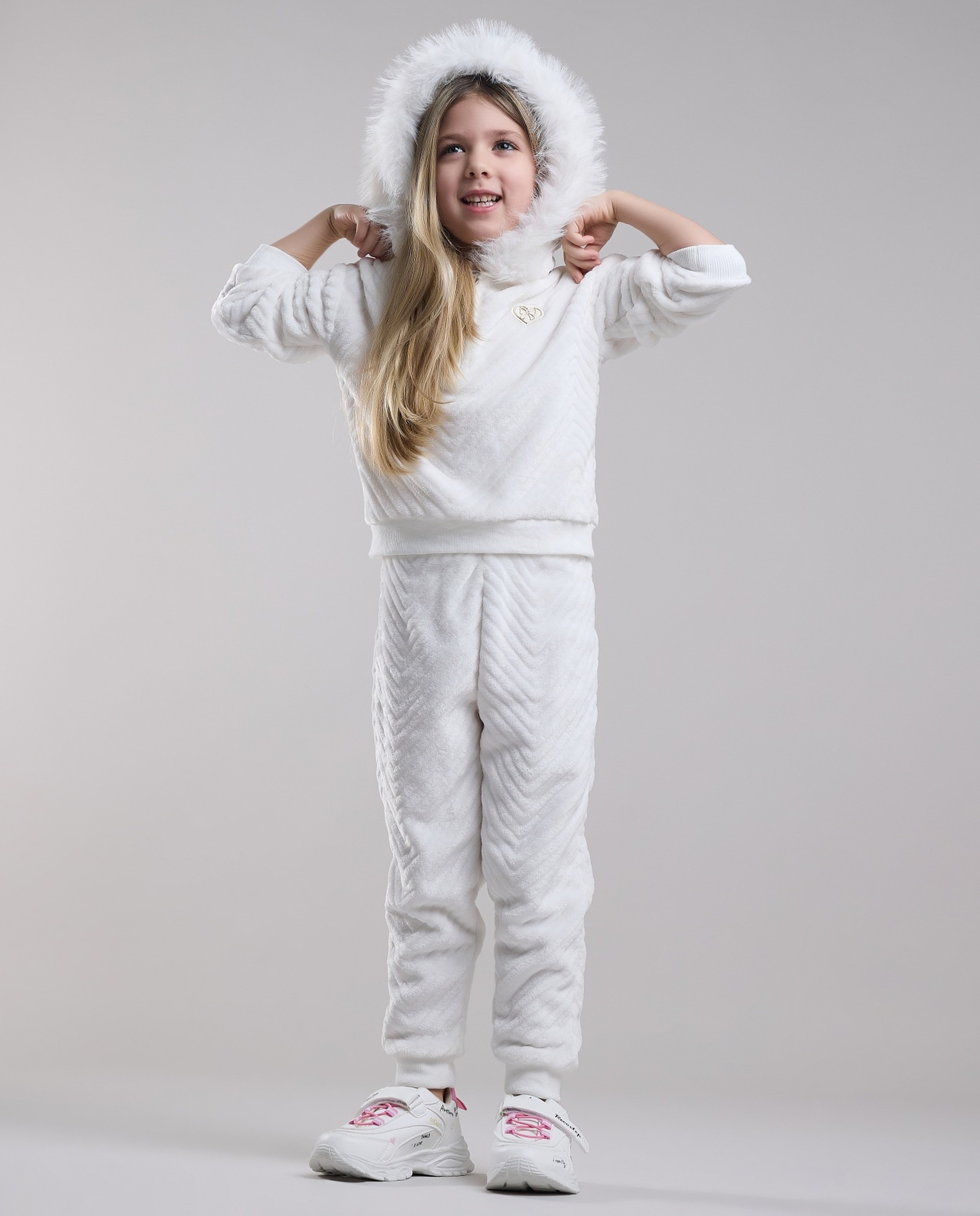 Textured Hooded Clothing Set