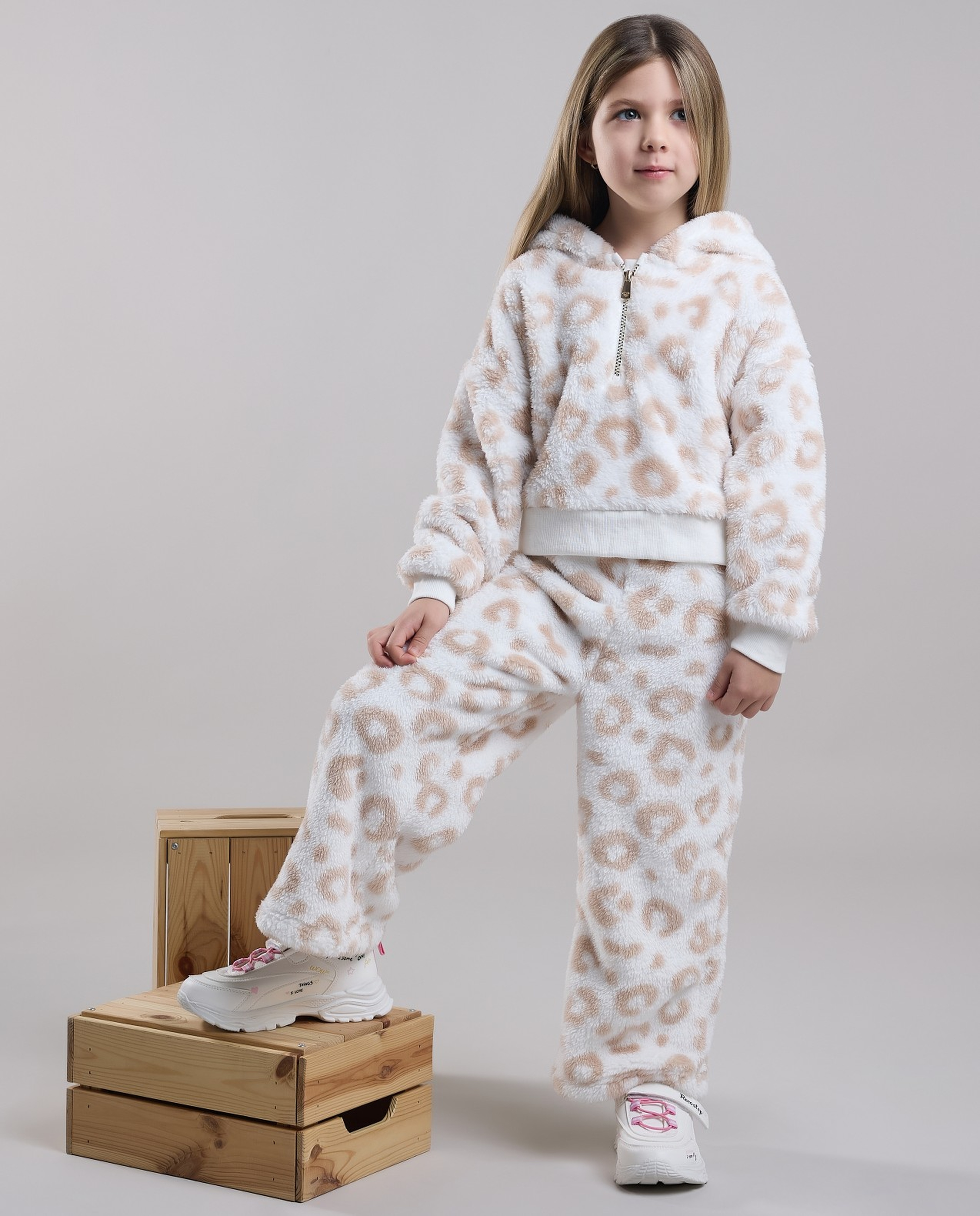 Animal Patterned Hooded Clothing Set