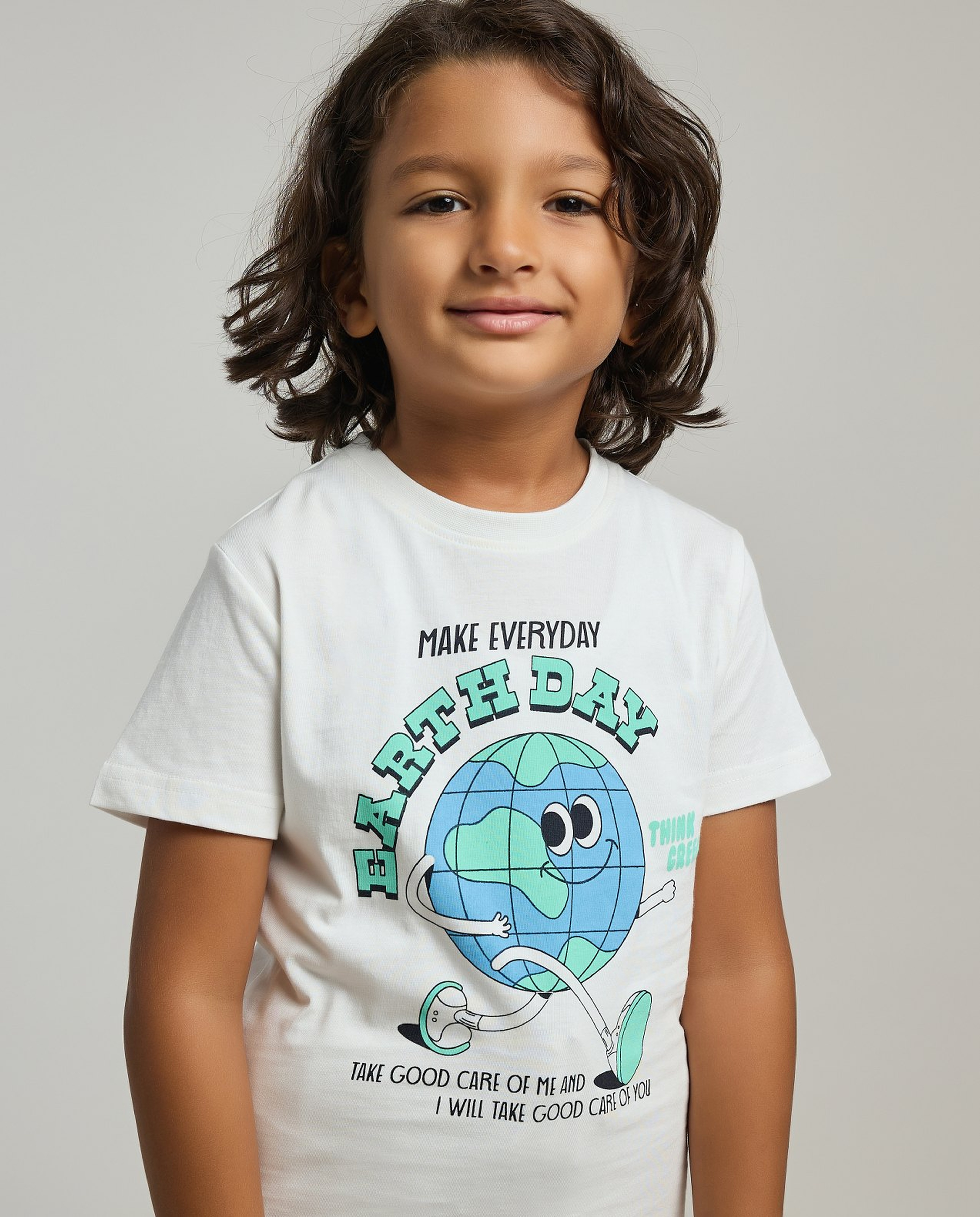 Printed T-Shirt with Crew Neck and Short Sleeves