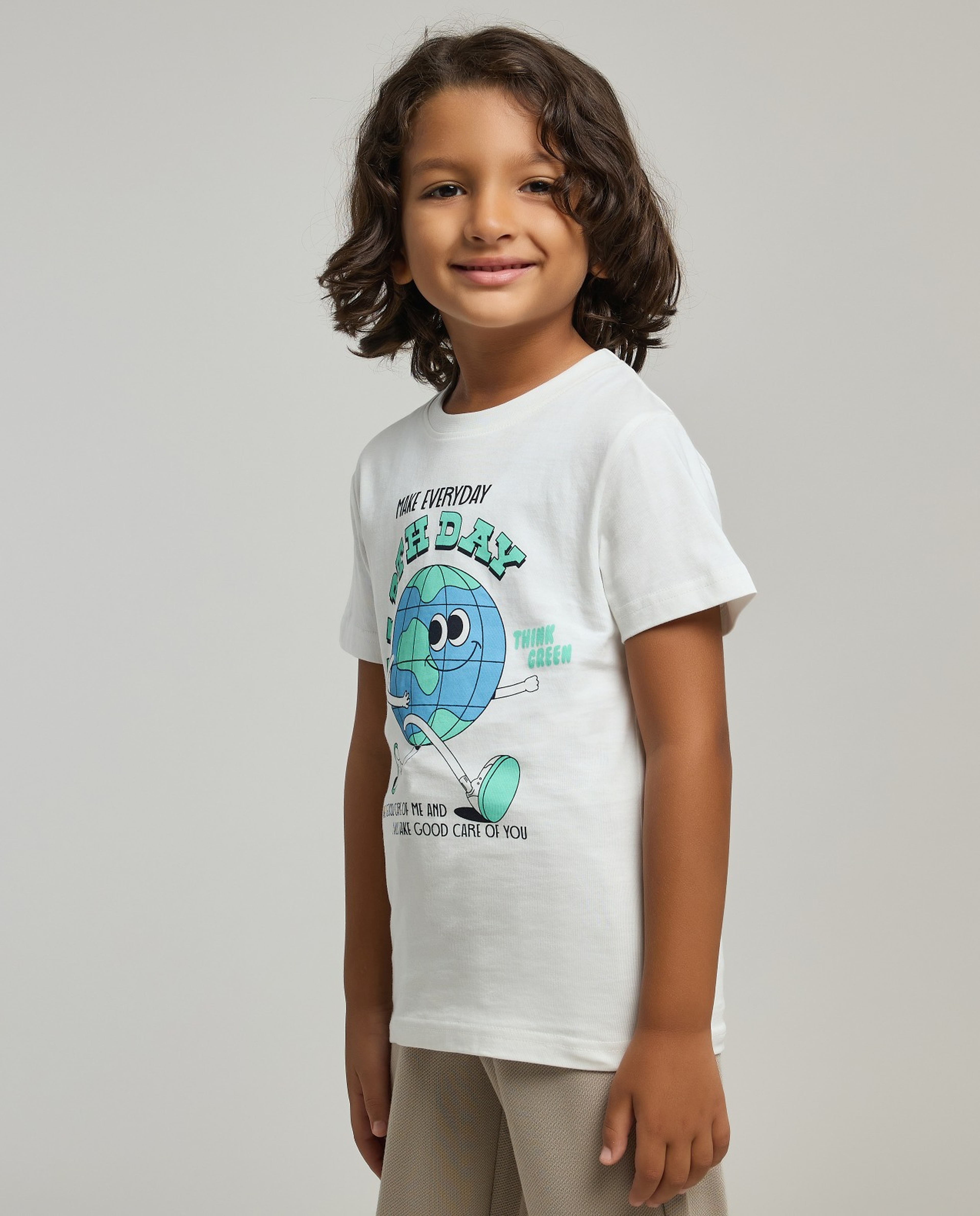 Printed T-Shirt with Crew Neck and Short Sleeves