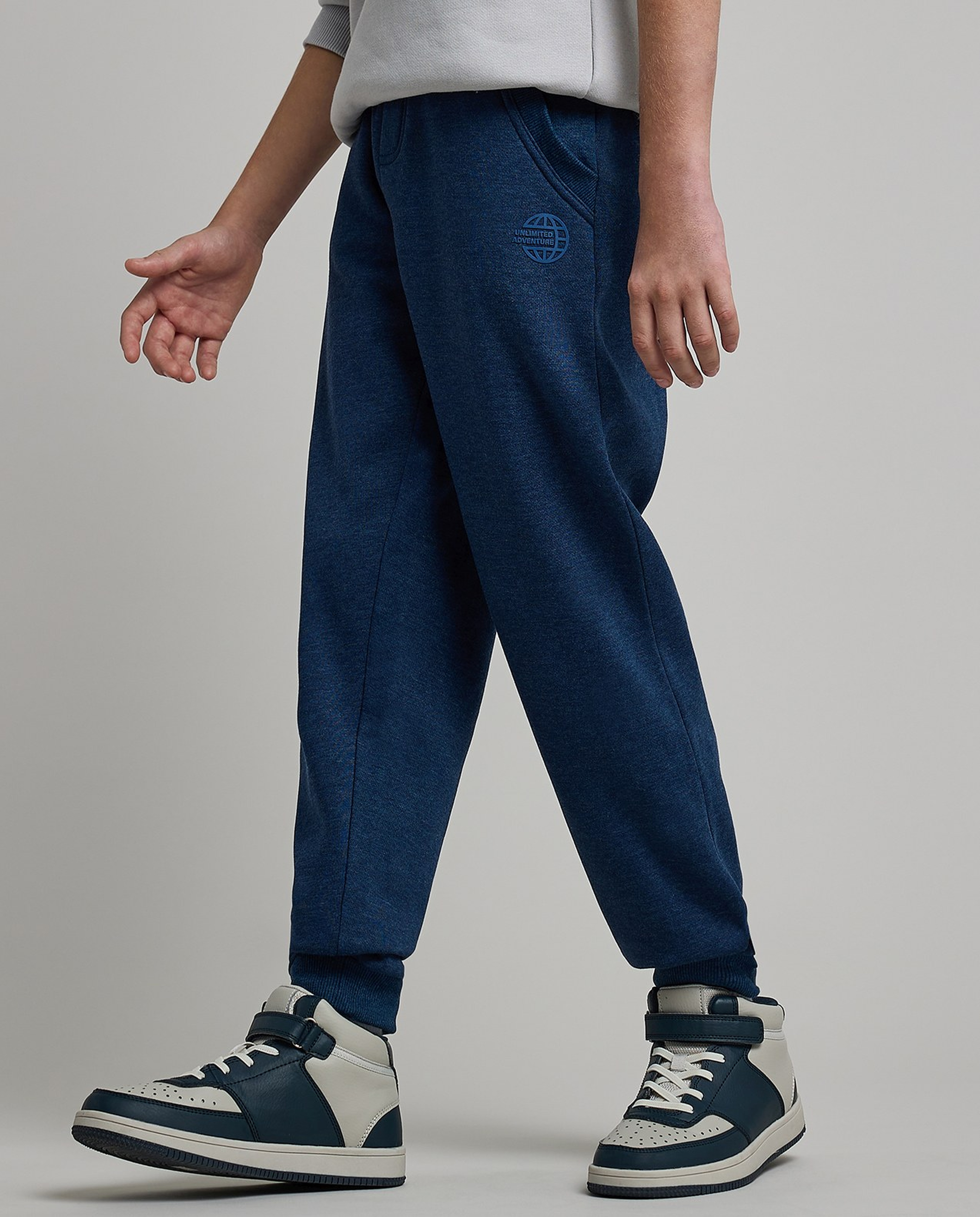 Solid Joggers with Drawstring Waist