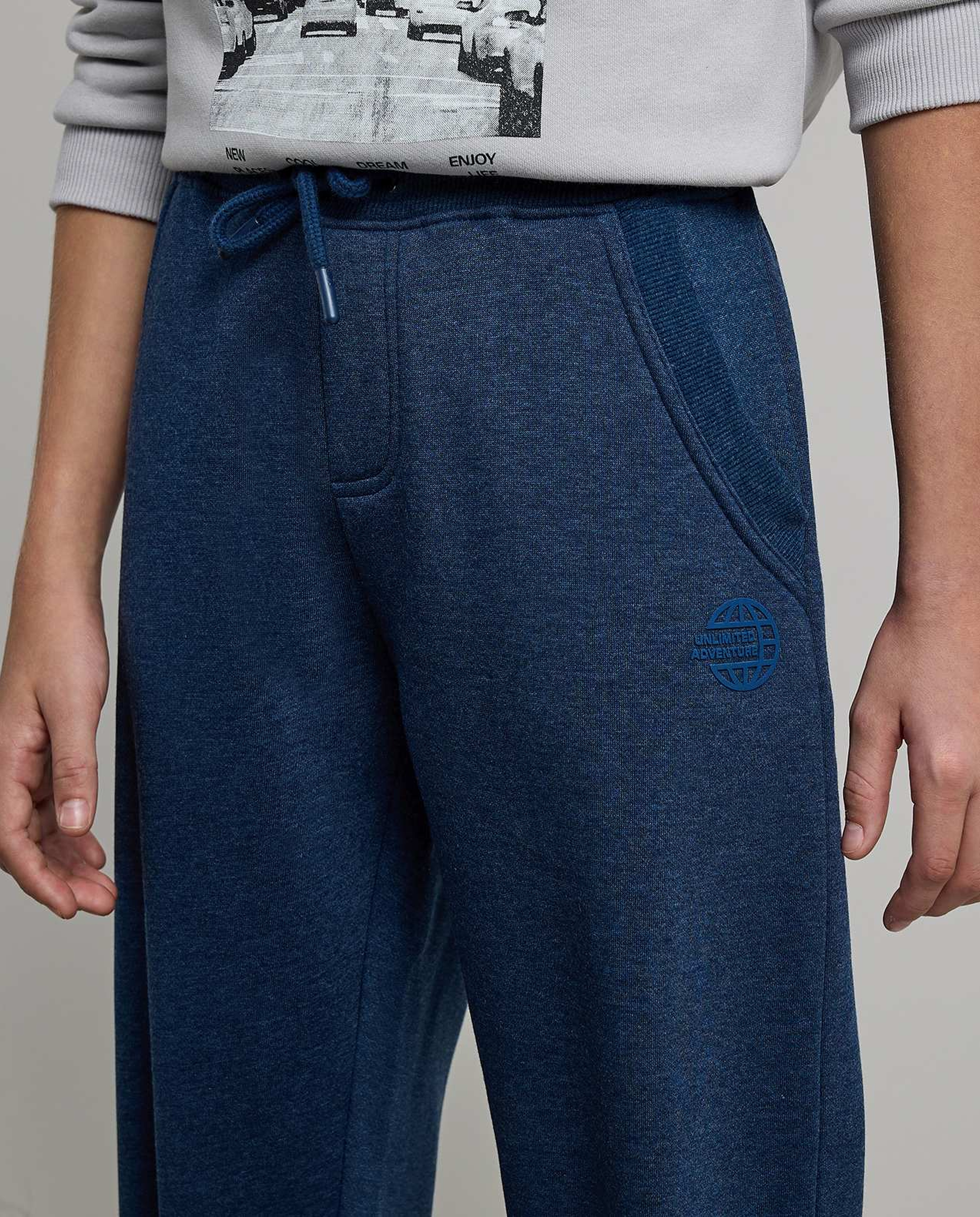 Solid Joggers with Drawstring Waist