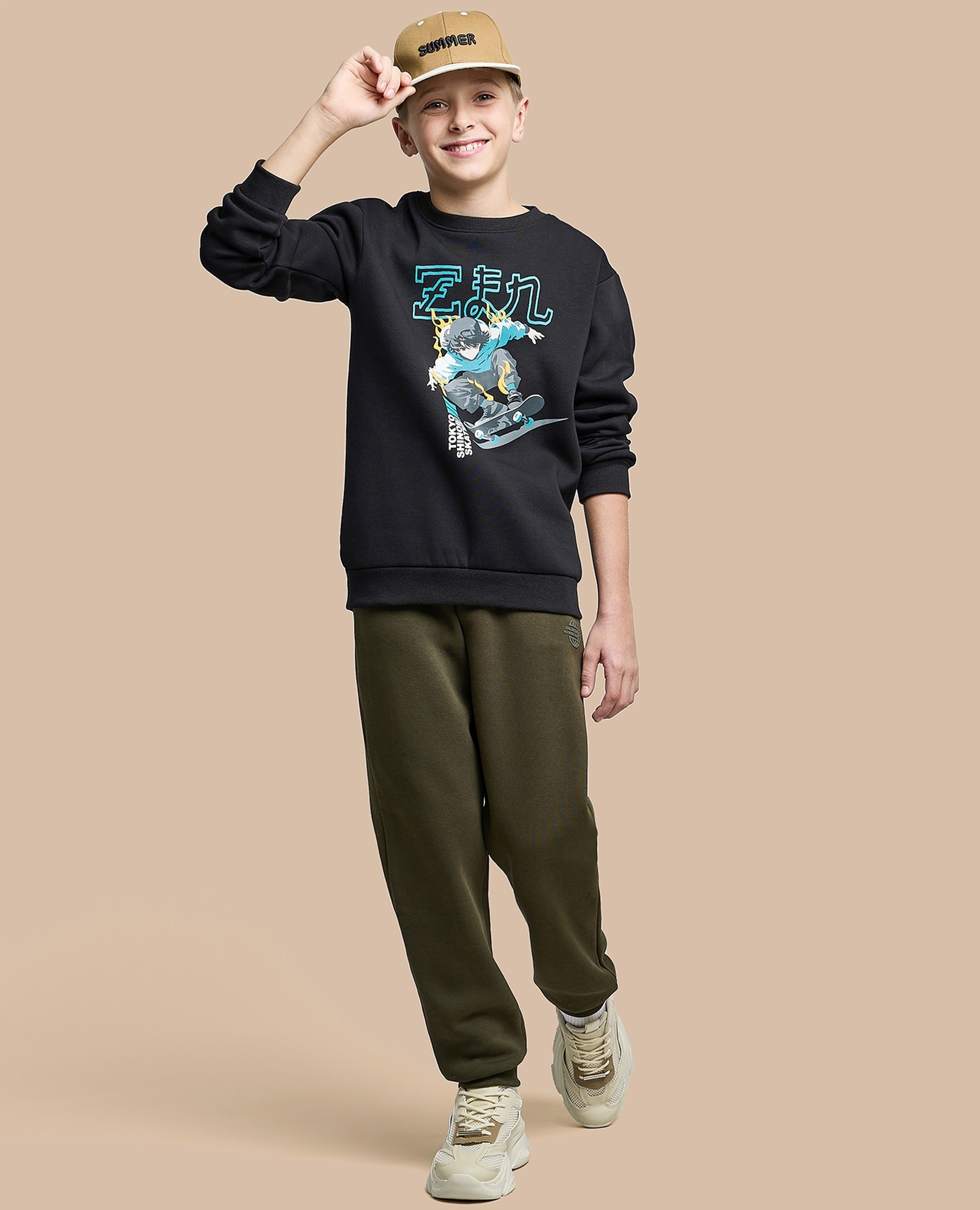Printed Sweatshirt with Crew Neck and Long Sleeves