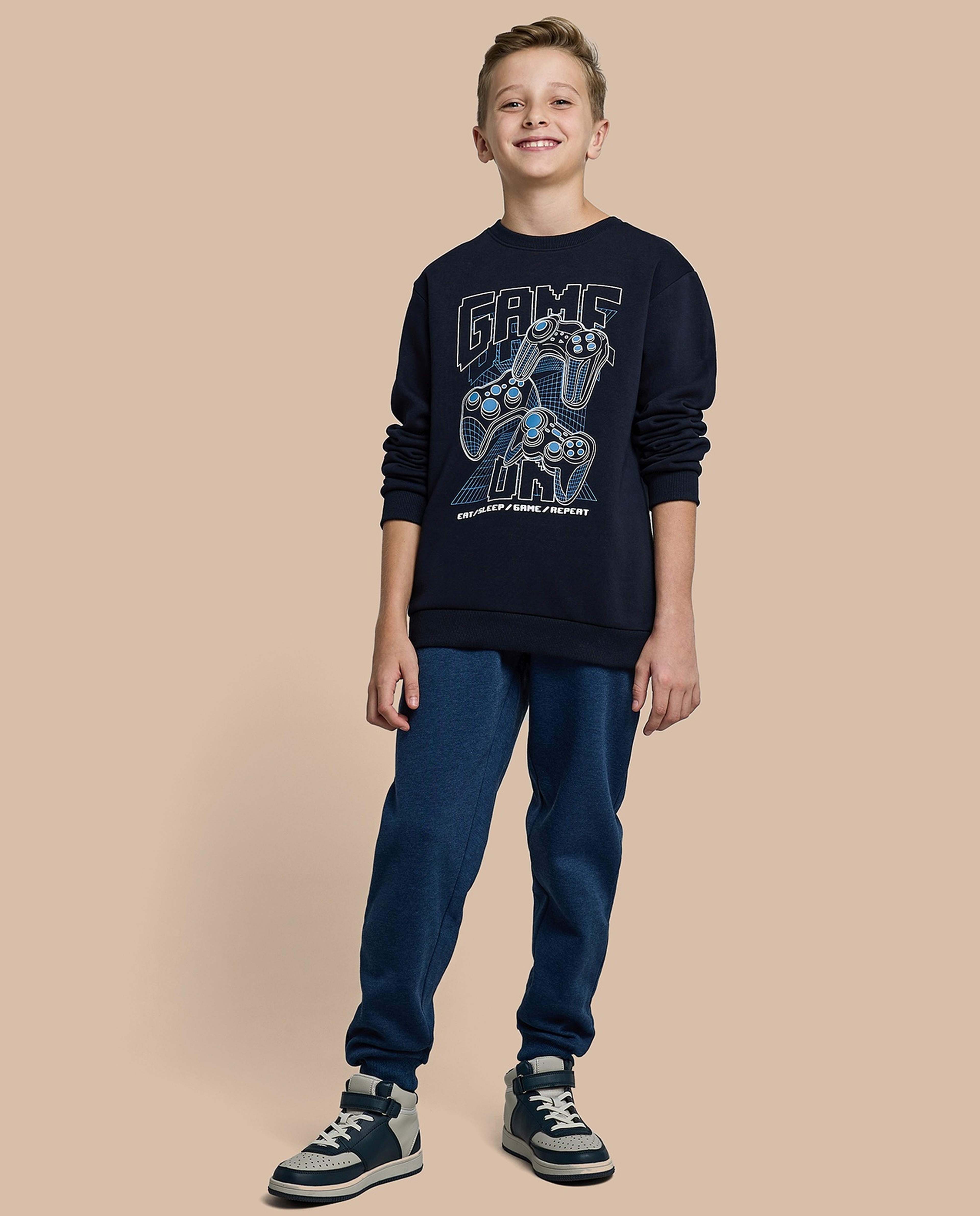 Printed Sweatshirt with Crew Neck and Long Sleeves