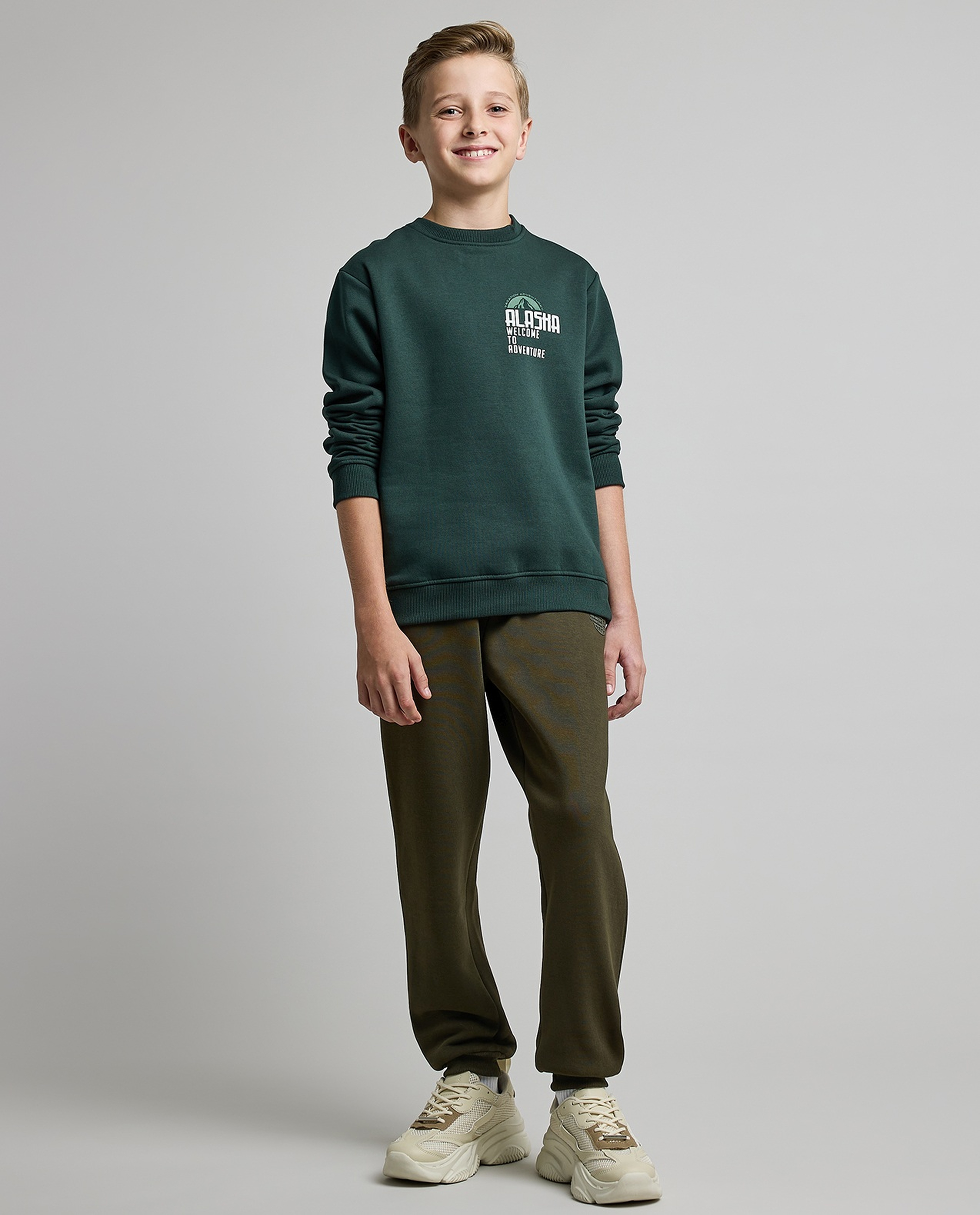 Printed Sweatshirt with Crew Neck and Long Sleeves