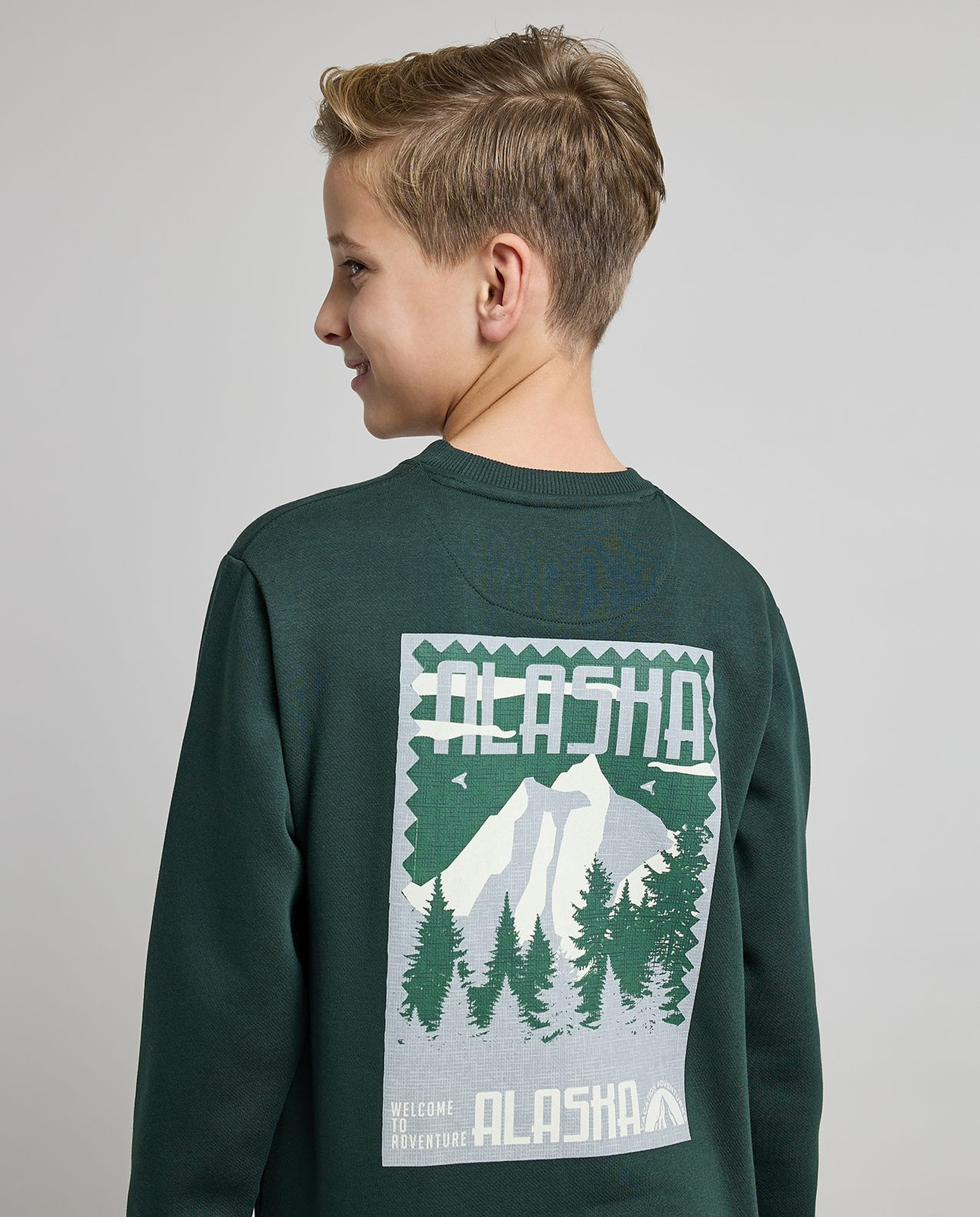 Printed Sweatshirt with Crew Neck and Long Sleeves