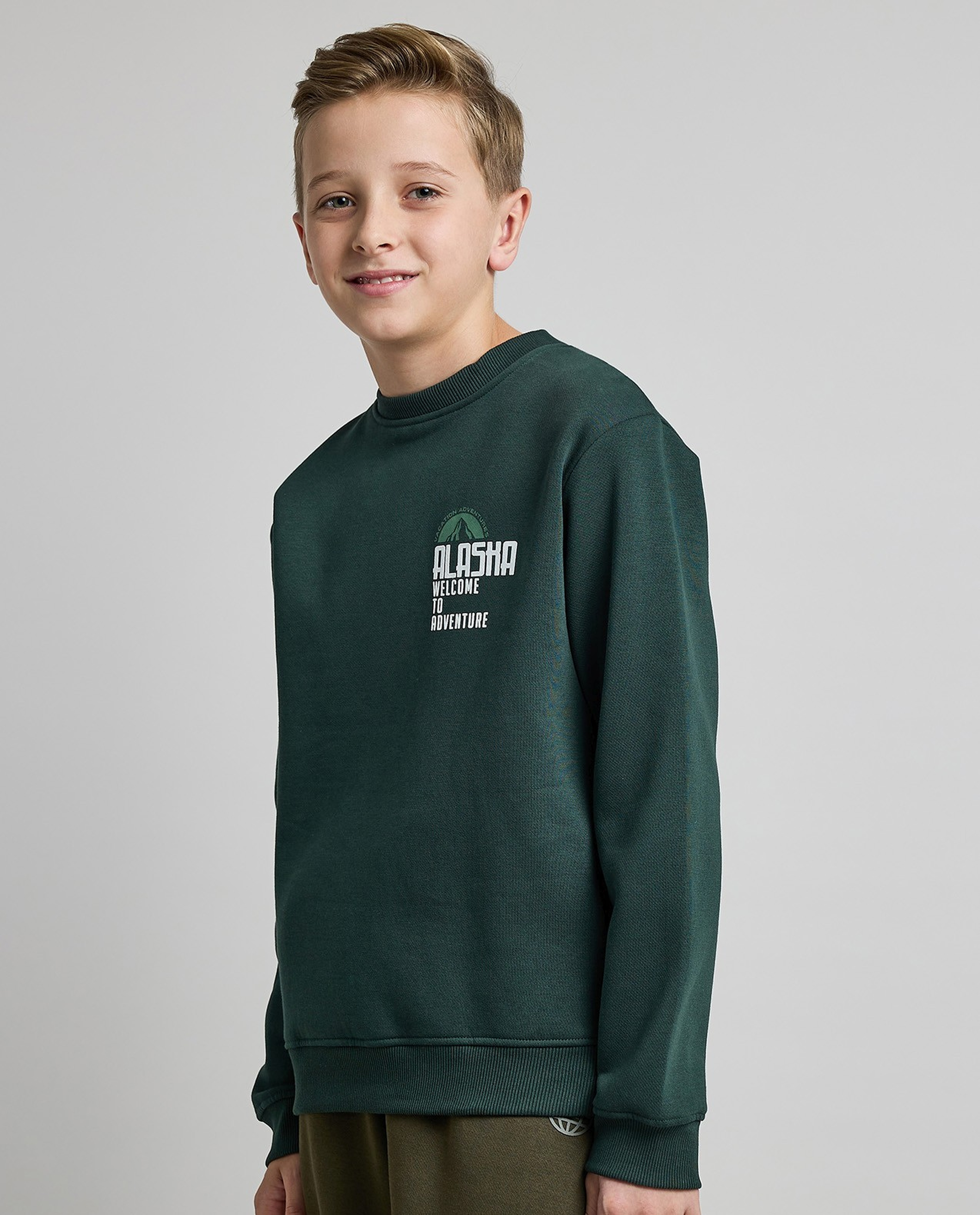 Printed Sweatshirt with Crew Neck and Long Sleeves