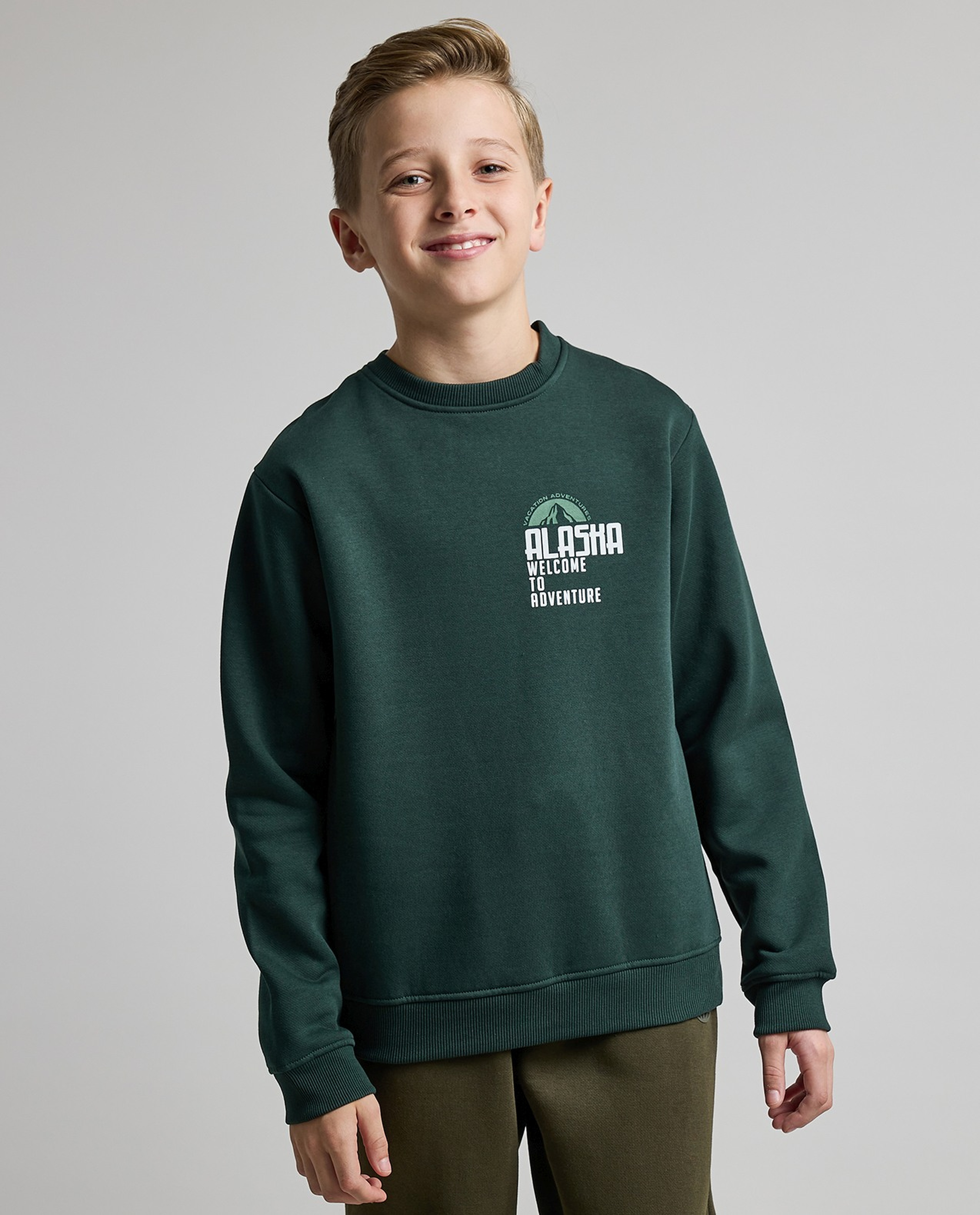 Printed Sweatshirt with Crew Neck and Long Sleeves