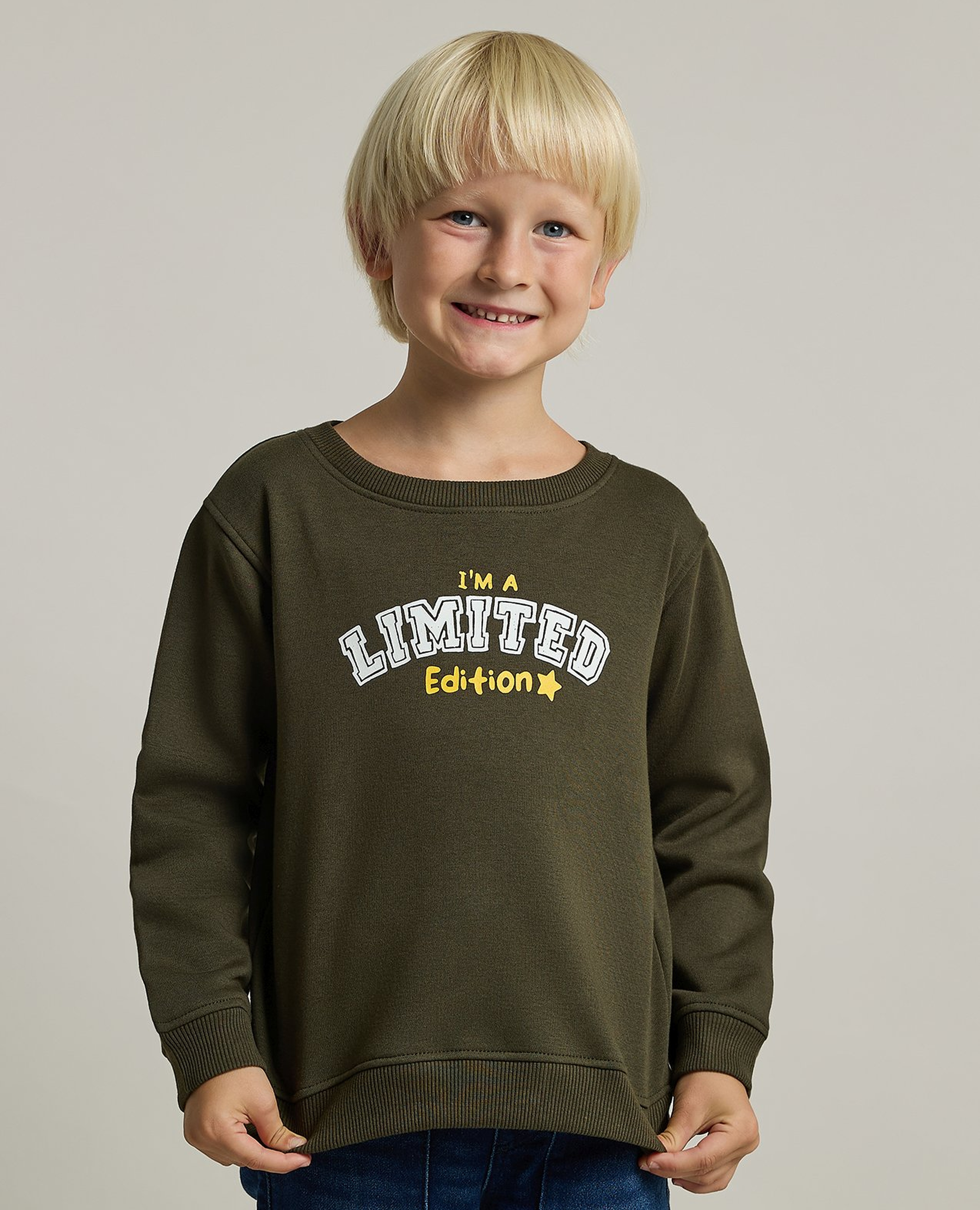 Printed Sweatshirt with Crew Neck and Long Sleeves