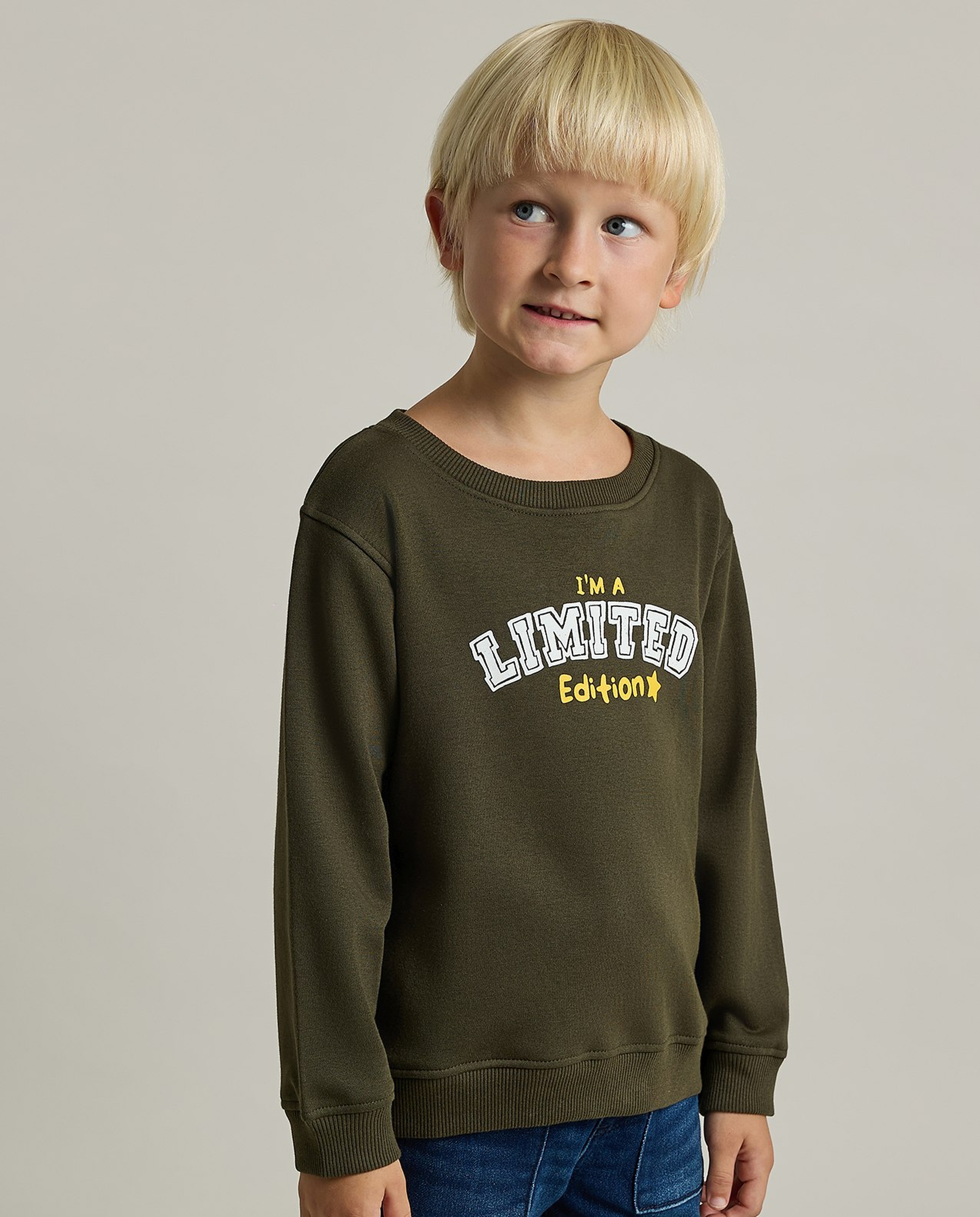 Printed Sweatshirt with Crew Neck and Long Sleeves