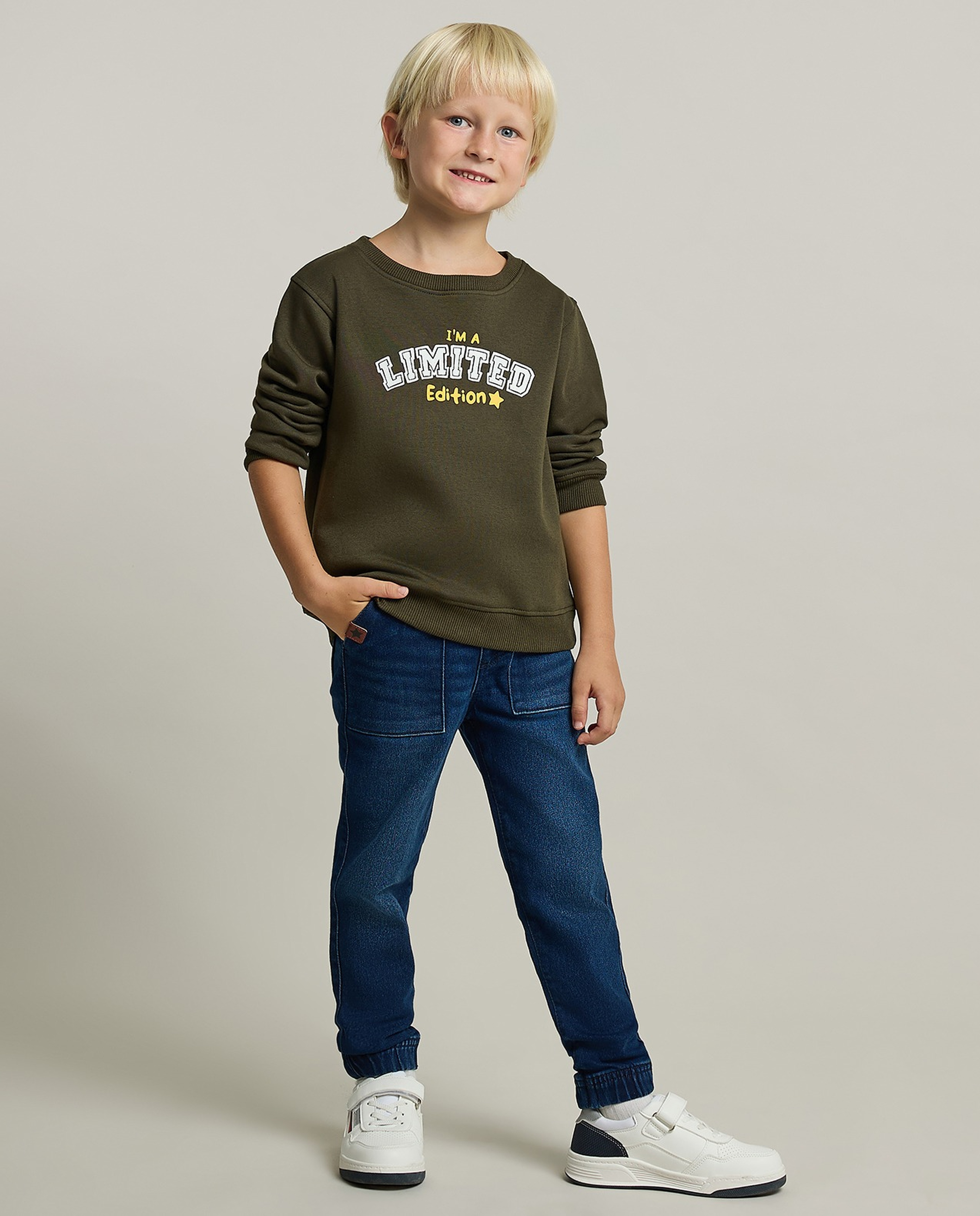 Printed Sweatshirt with Crew Neck and Long Sleeves