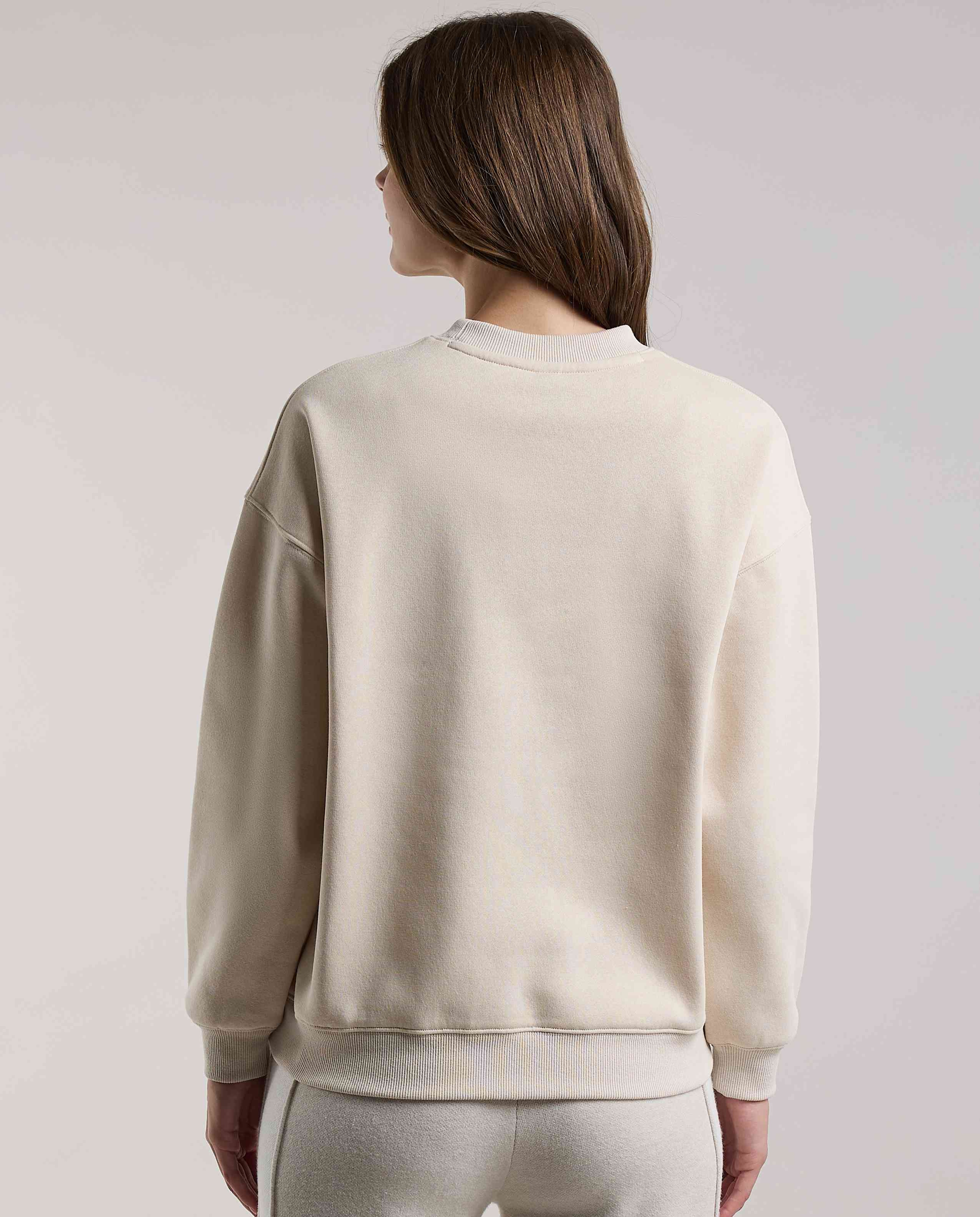 Typography Print Sweatshirt with Crew Neck and Long Sleeves