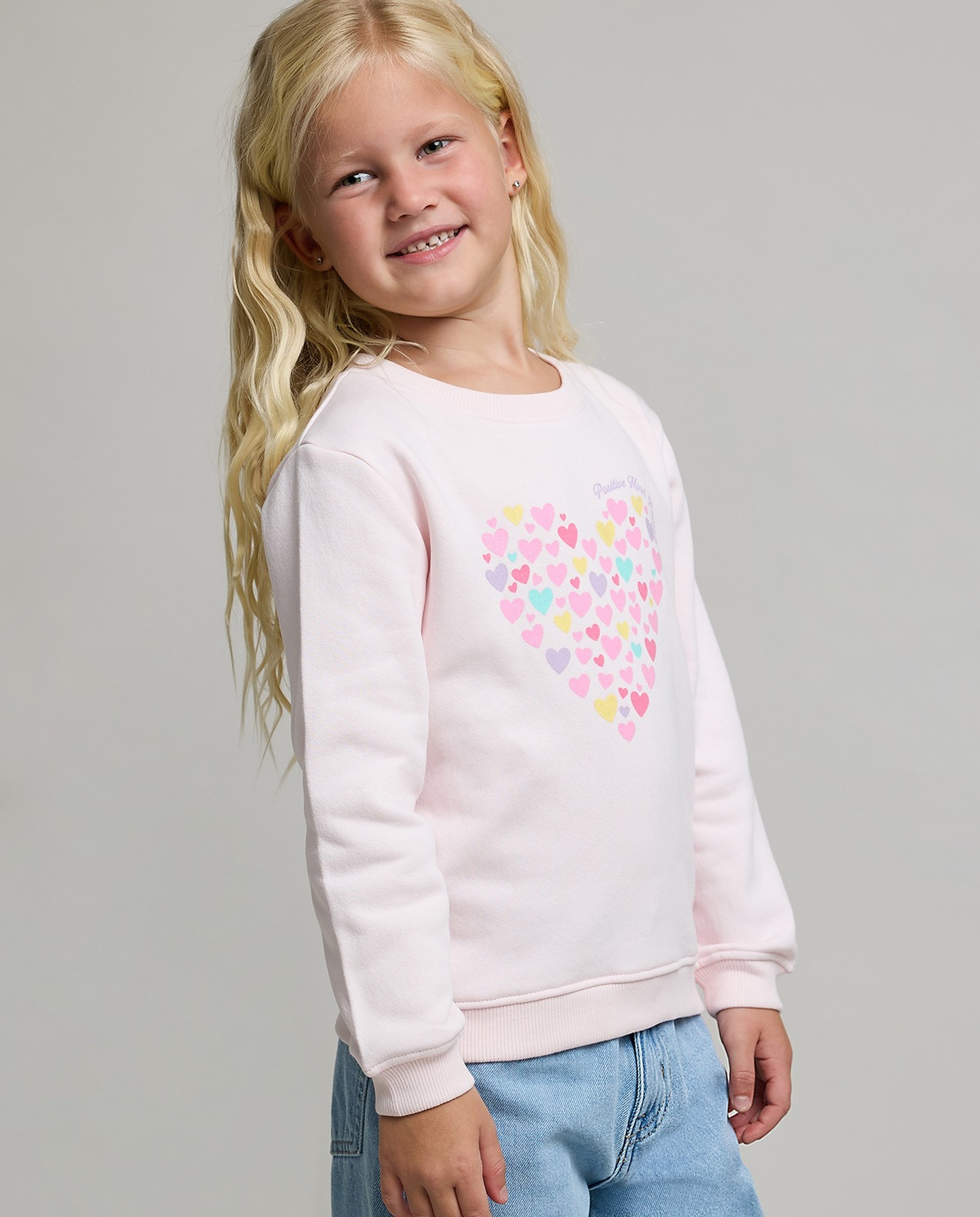 Printed Sweatshirt with Crew Neck and Long Sleeves