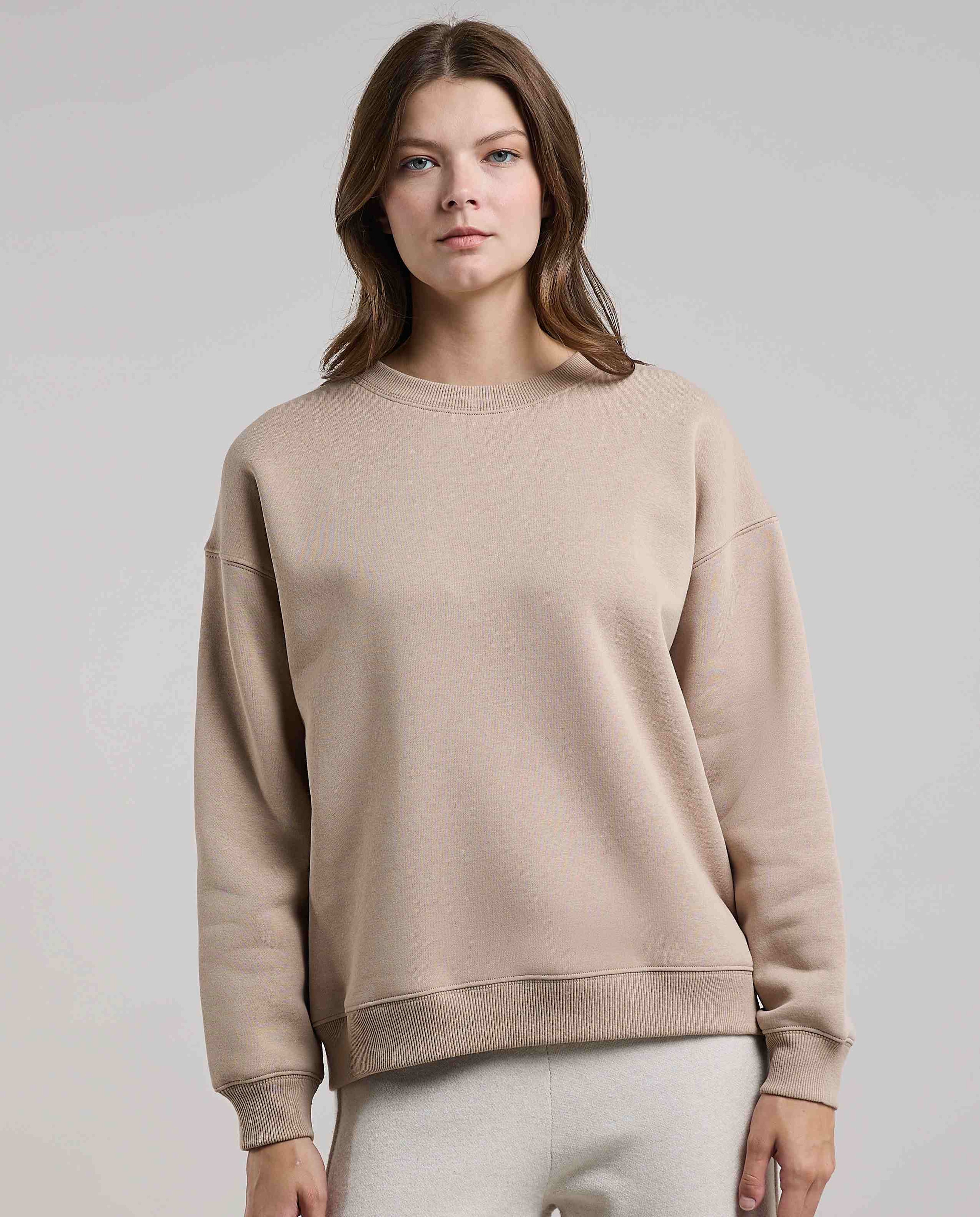 Typography Print Sweatshirt with Crew Neck and Long Sleeves