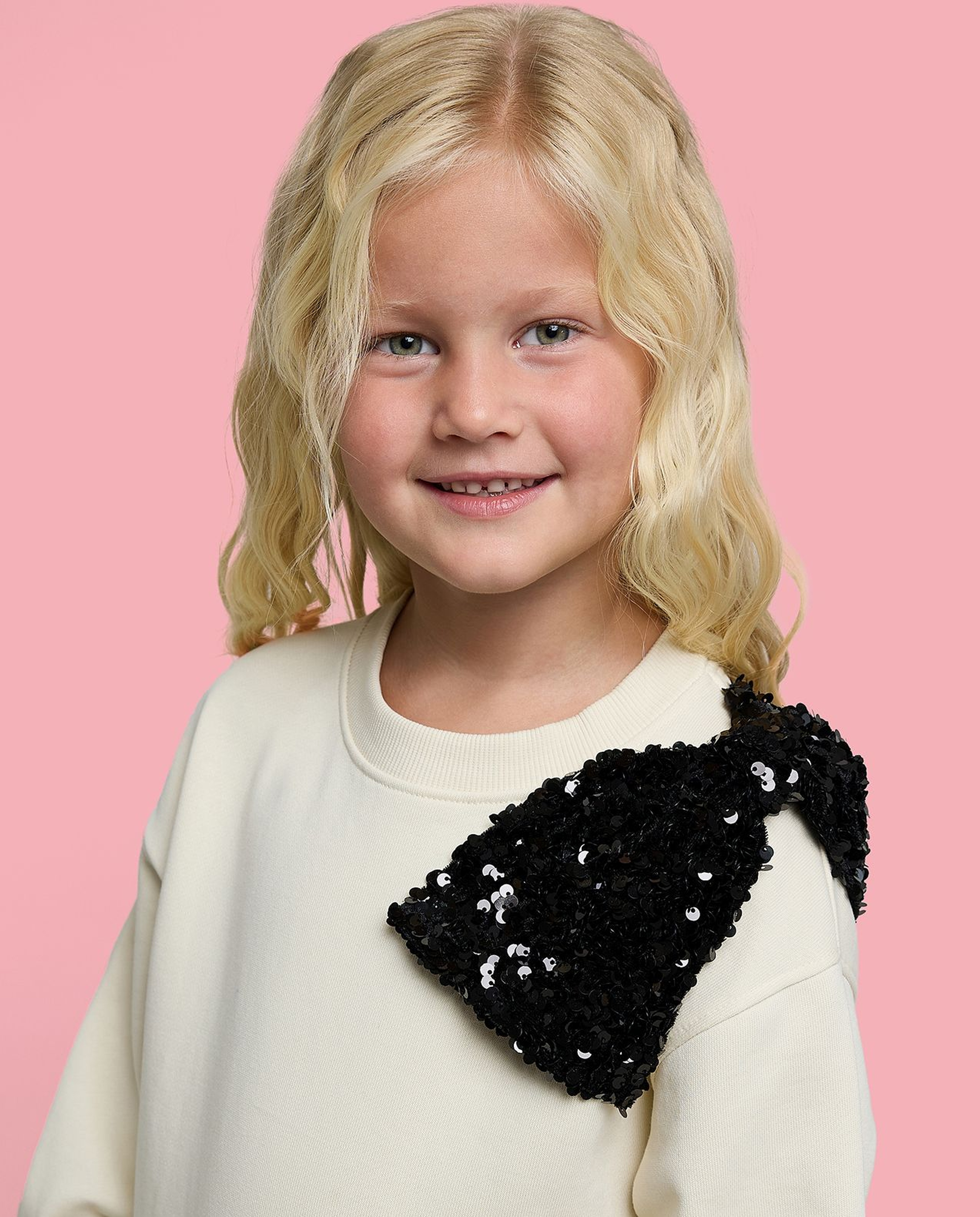 Appliqued Sweatshirt with Crew Neck and Long Sleeves