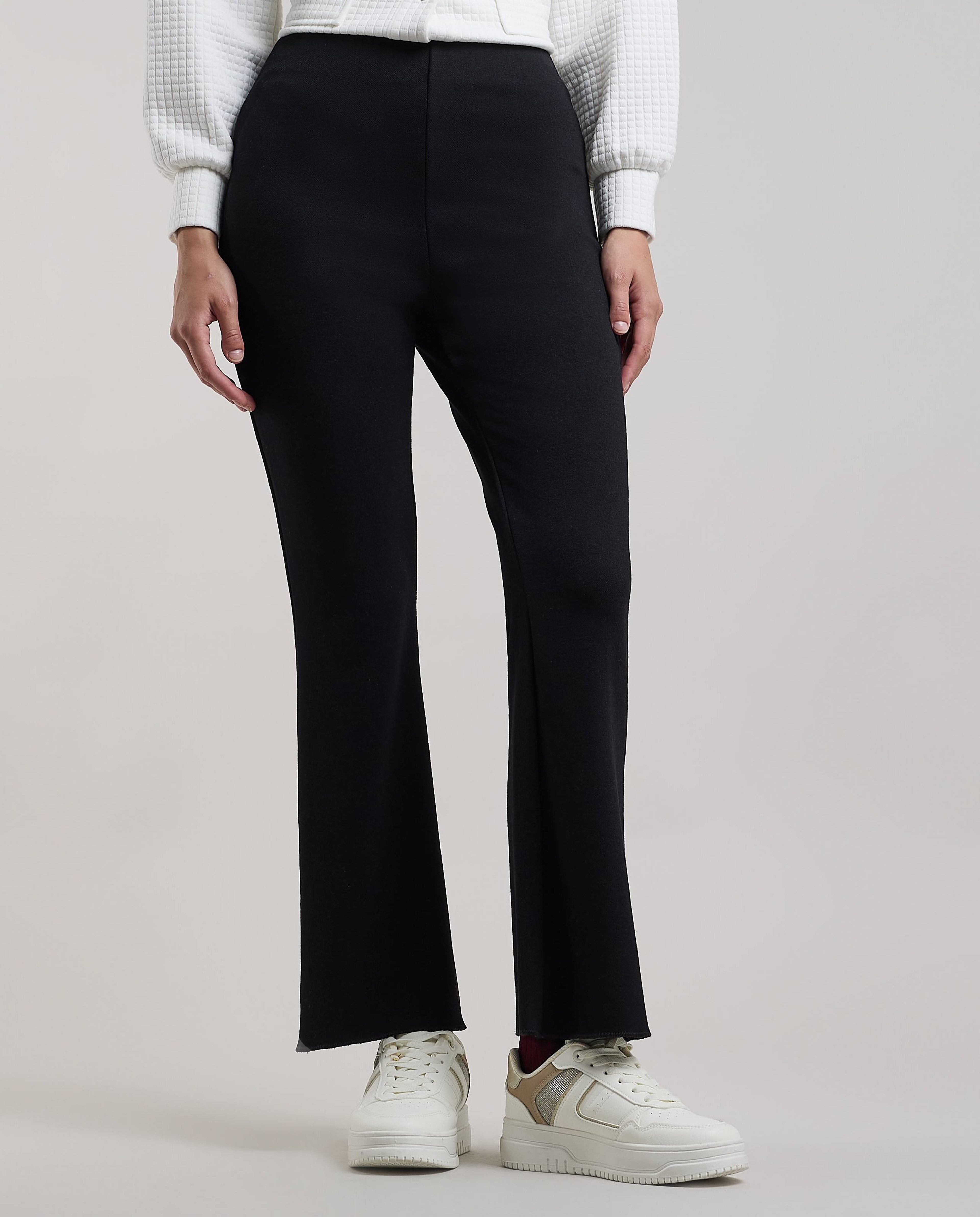 Solid Knit Pants with Elastic waist