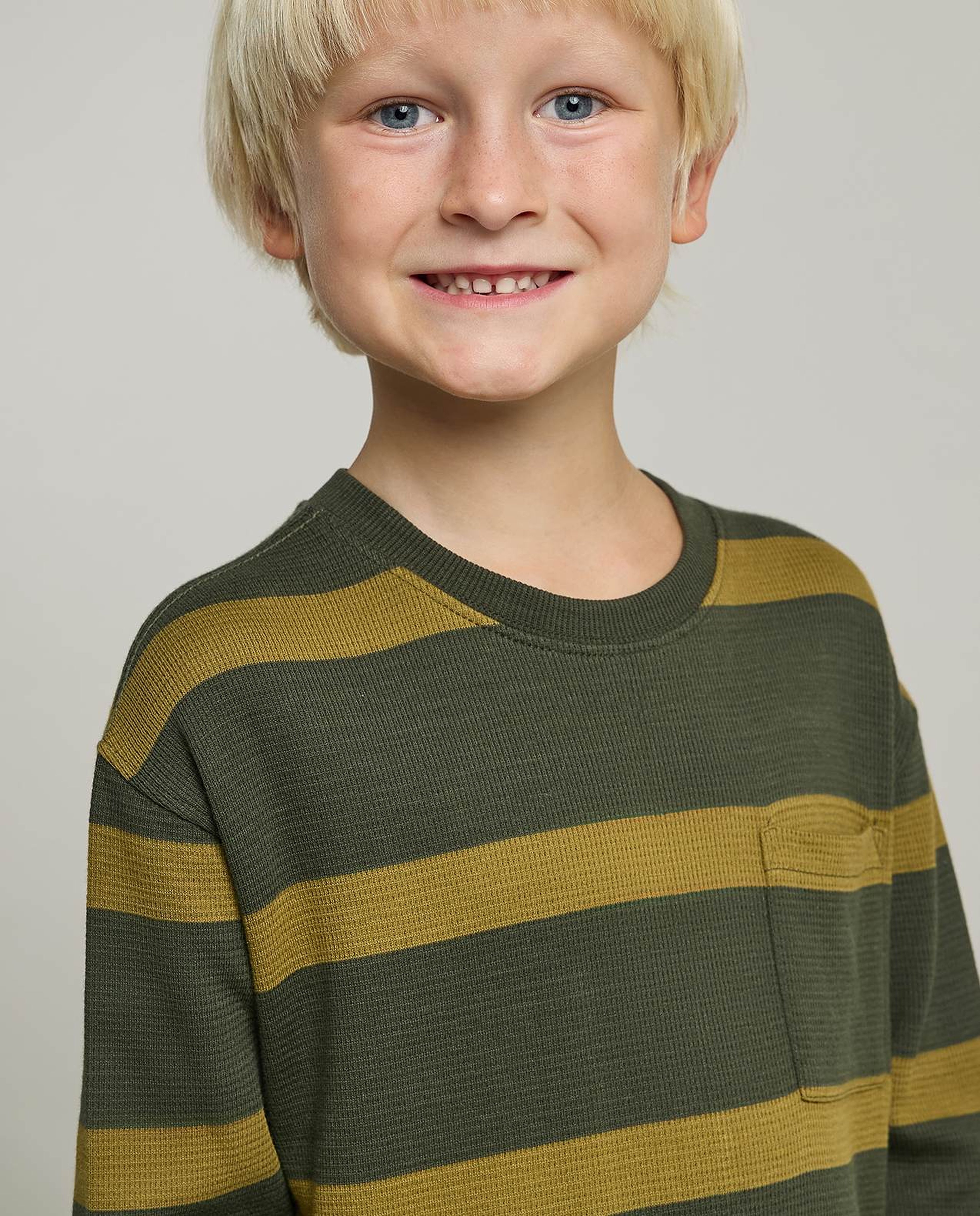 Striped T-Shirt with Crew Neck and Long Sleeves