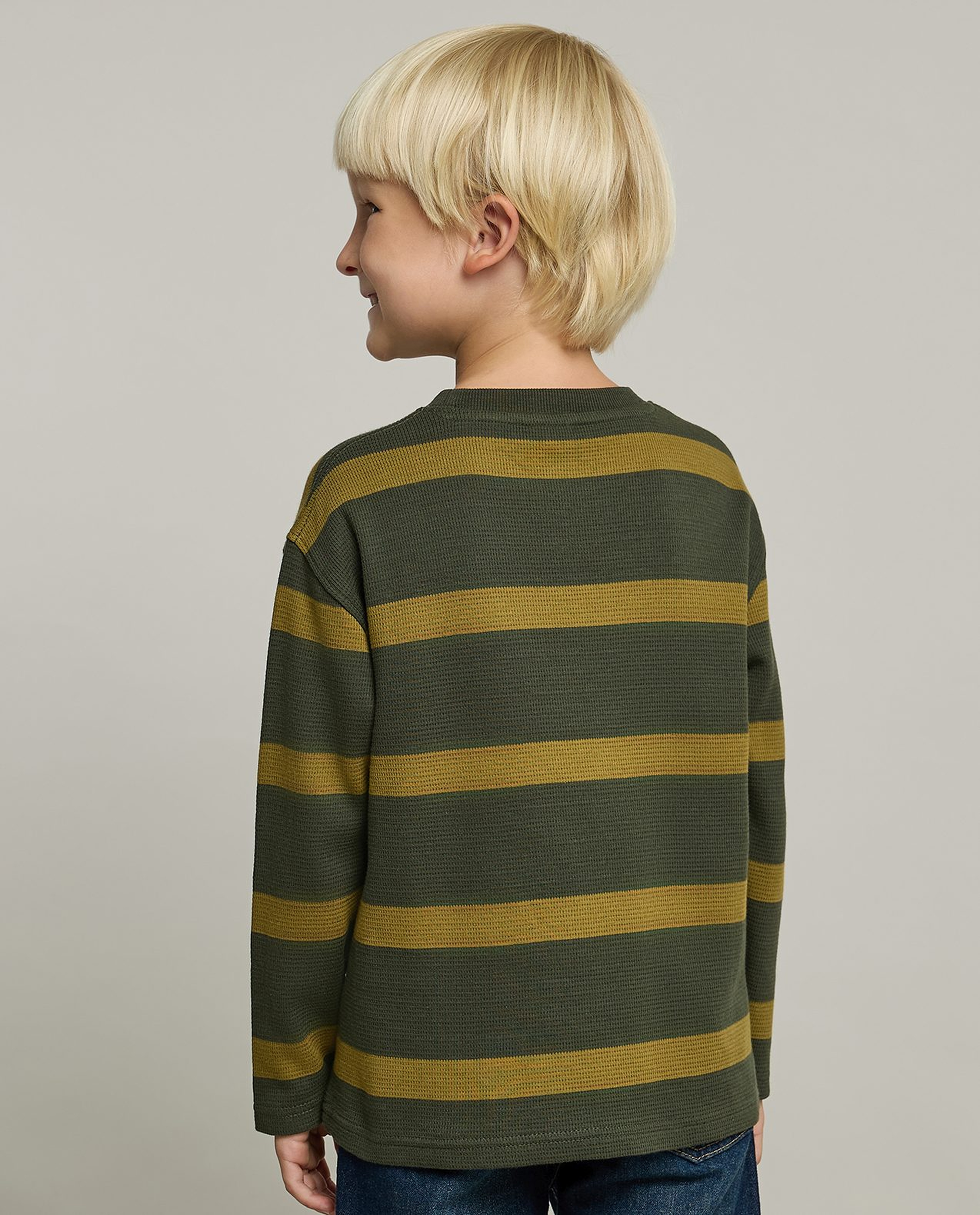Striped T-Shirt with Crew Neck and Long Sleeves