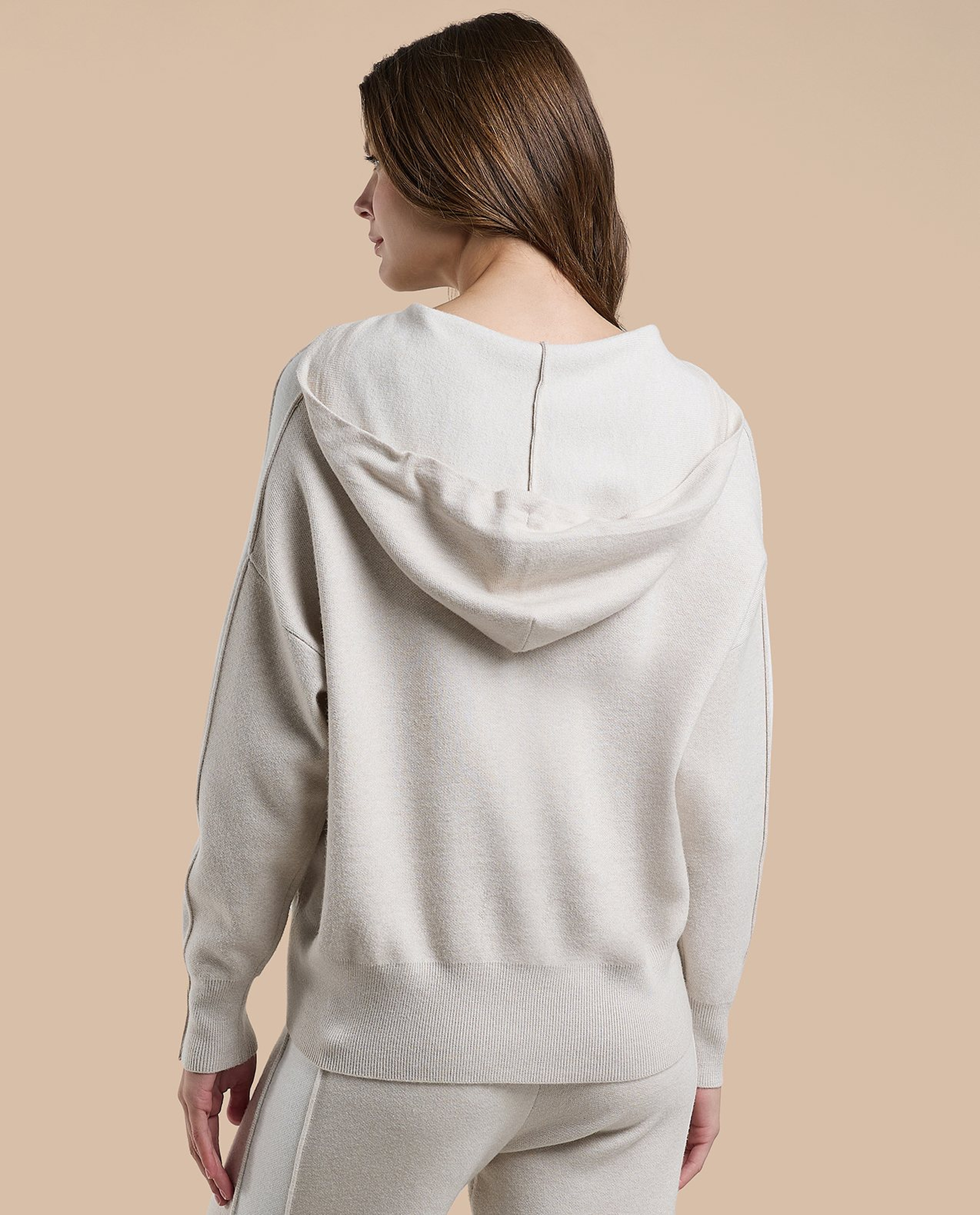 Solid Hooded Jacket with Zipper Closure