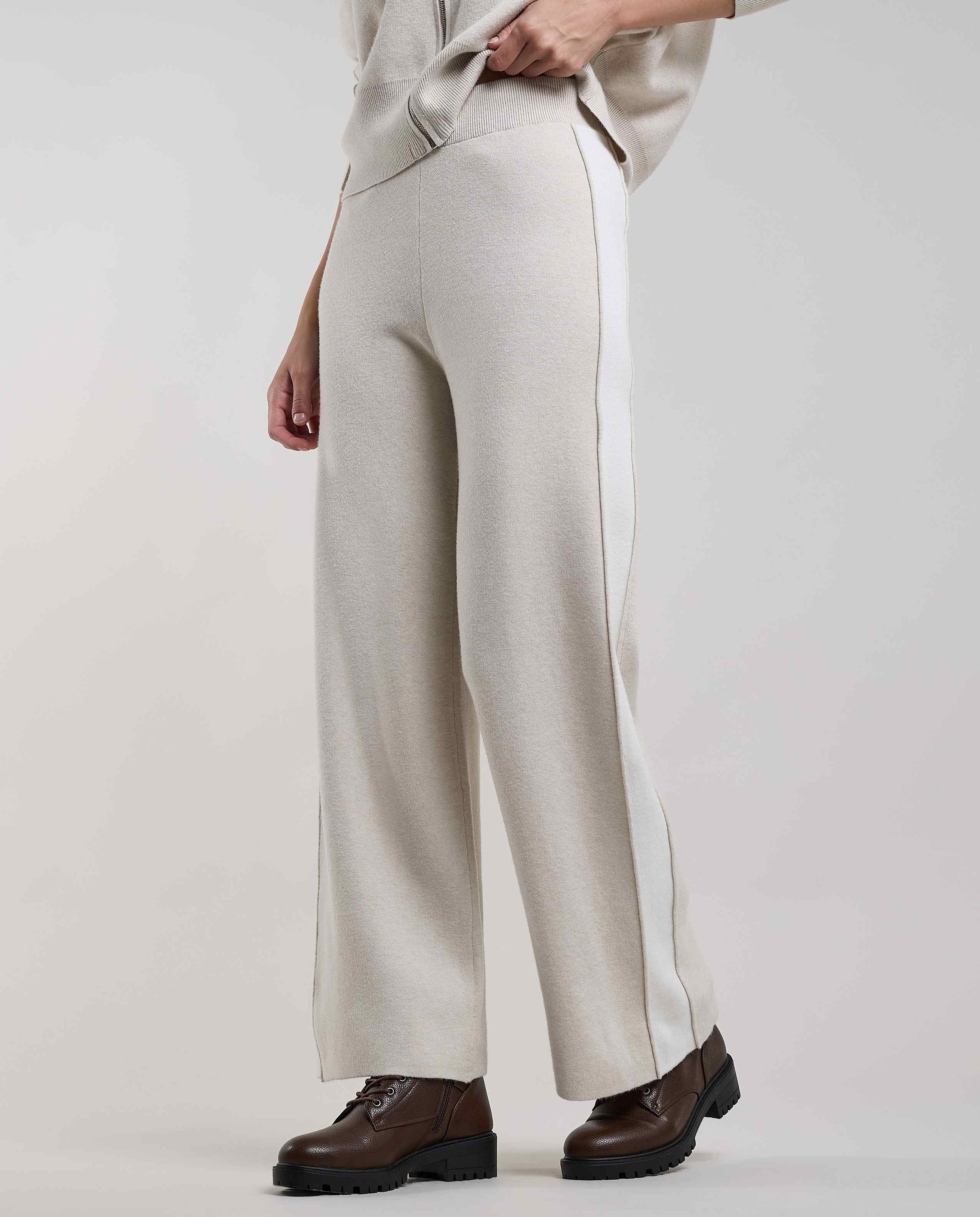 Solid Knit Pants with Elastic waist