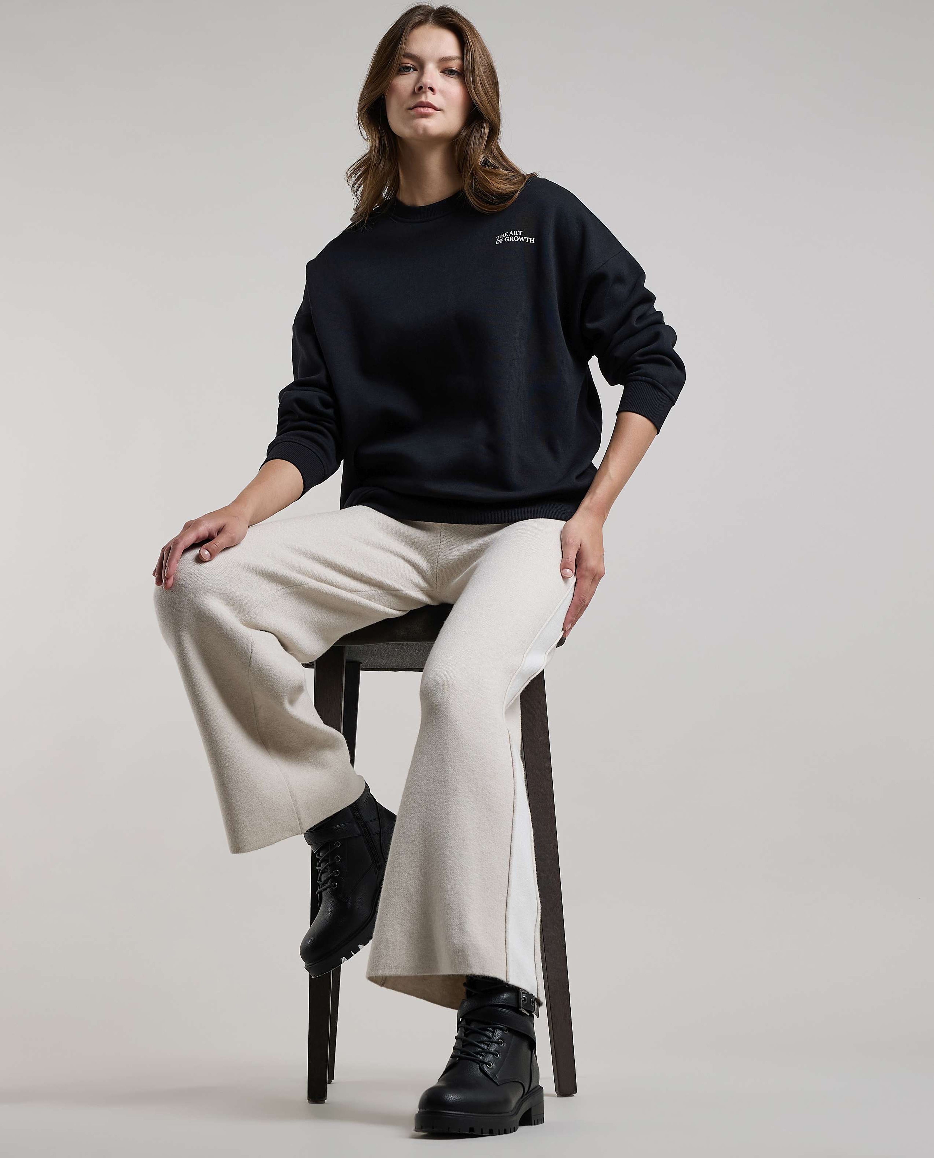 Printed Sweatshirt with Crew Neck and Long Sleeves