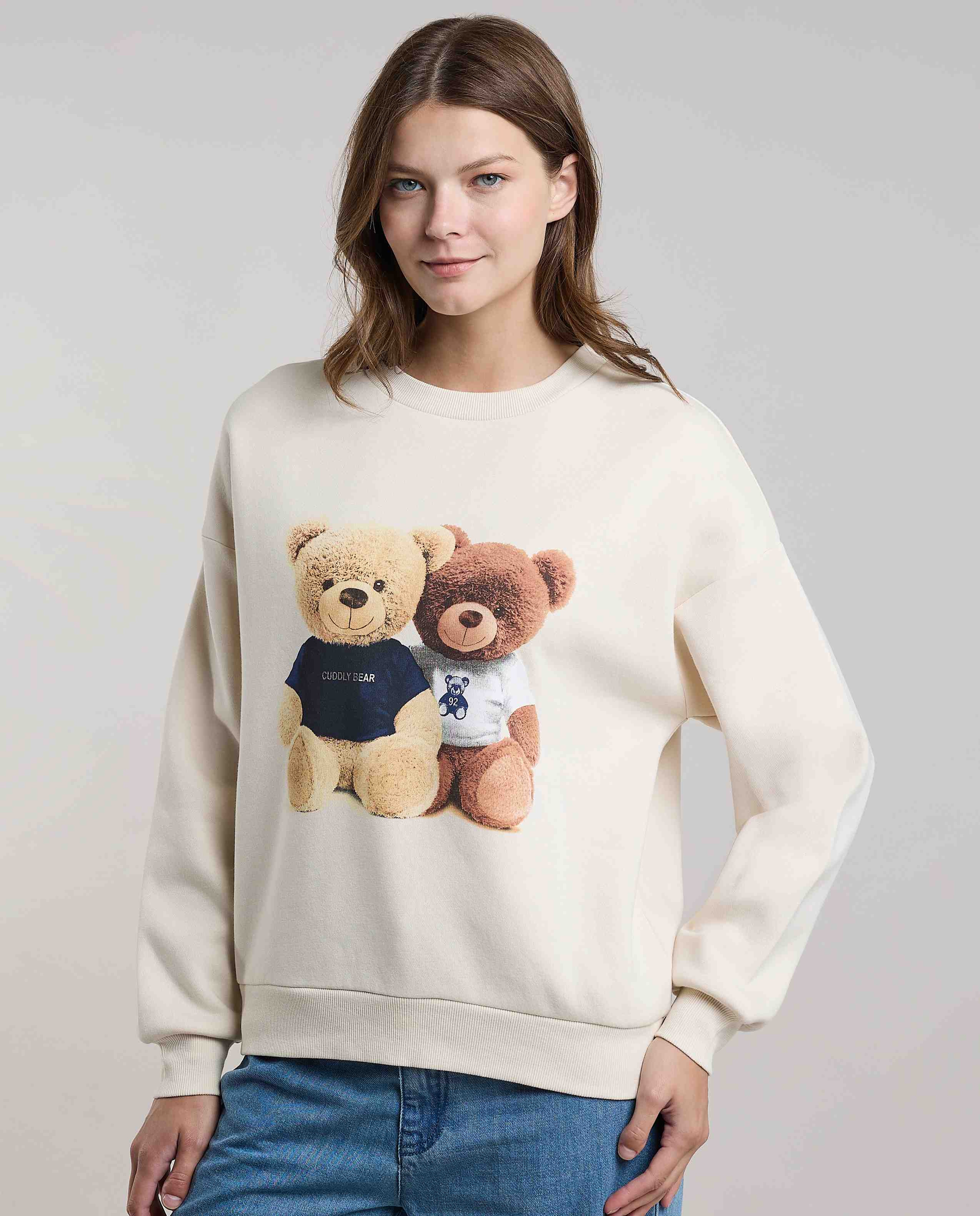 Printed Sweatshirt with Crew Neck and Long Sleeves