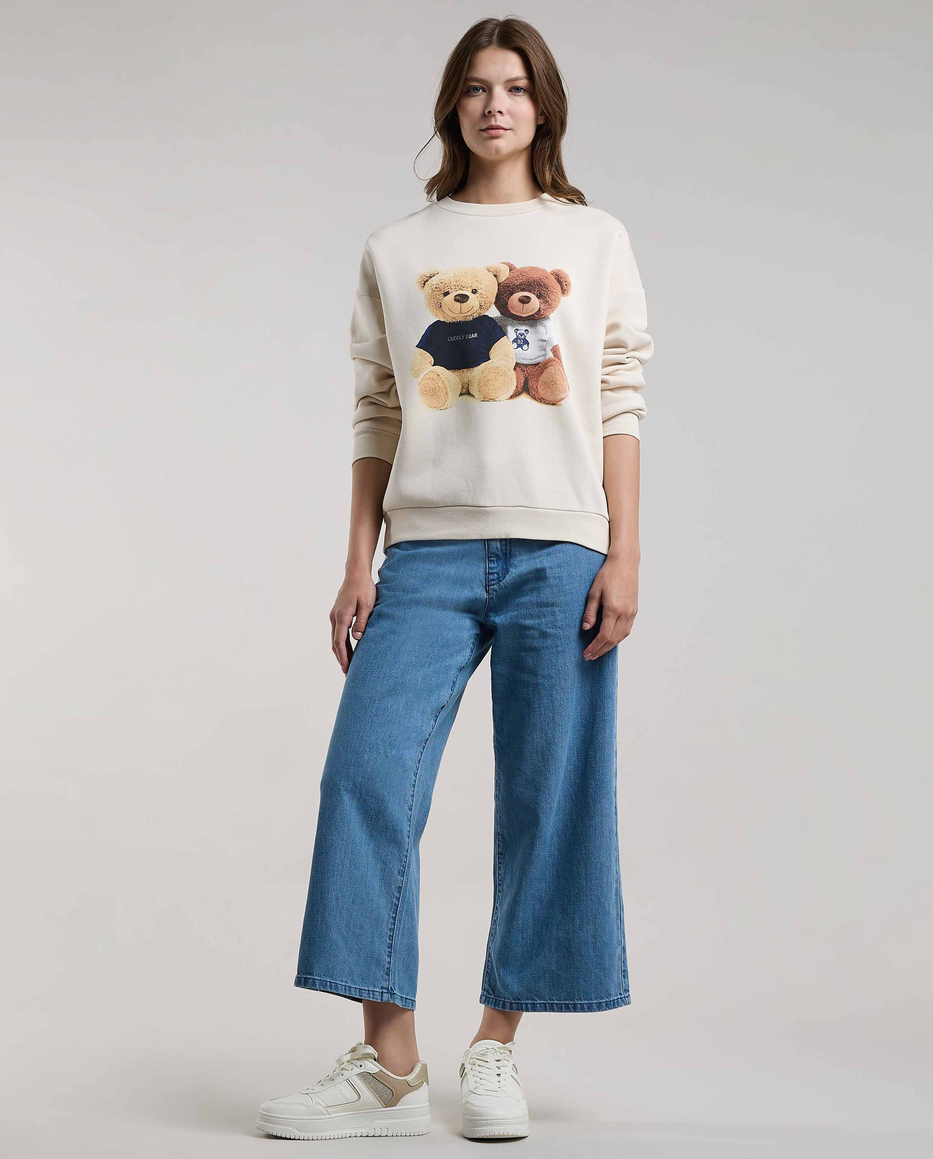 Printed Sweatshirt with Crew Neck and Long Sleeves