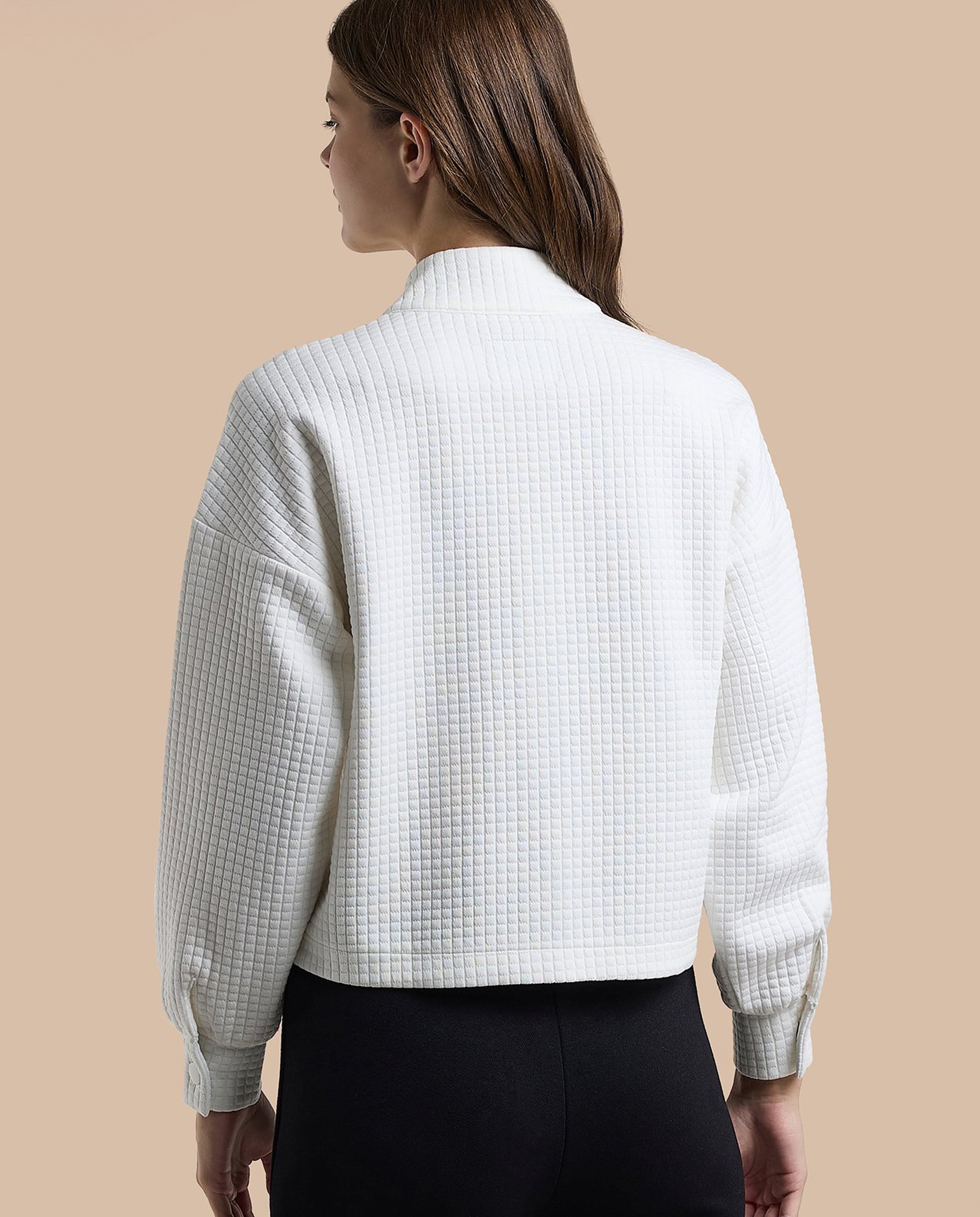 Textured Jacket with Button Closure