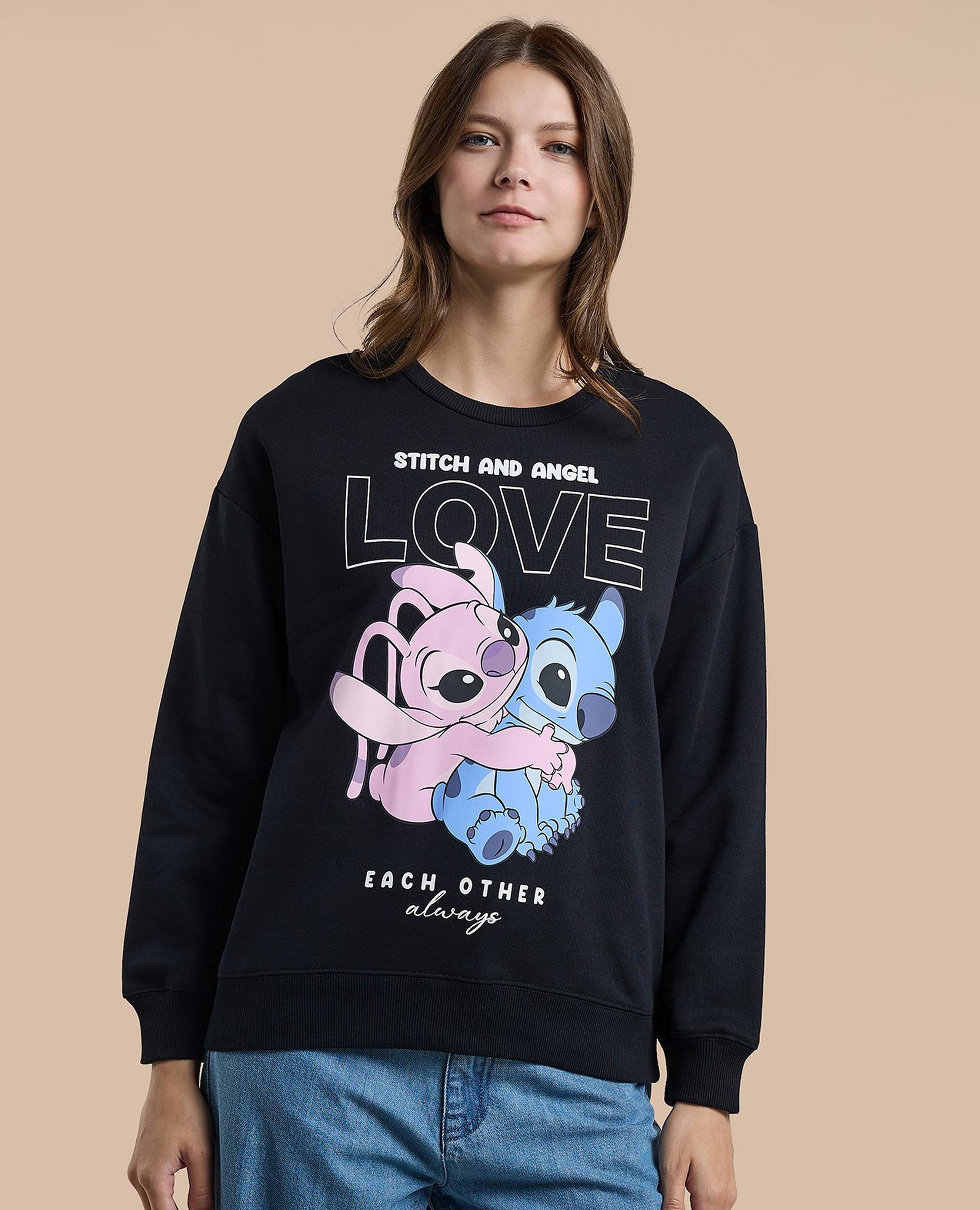 Embroidered Sweatshirt with Crew Neck and Long Sleeves