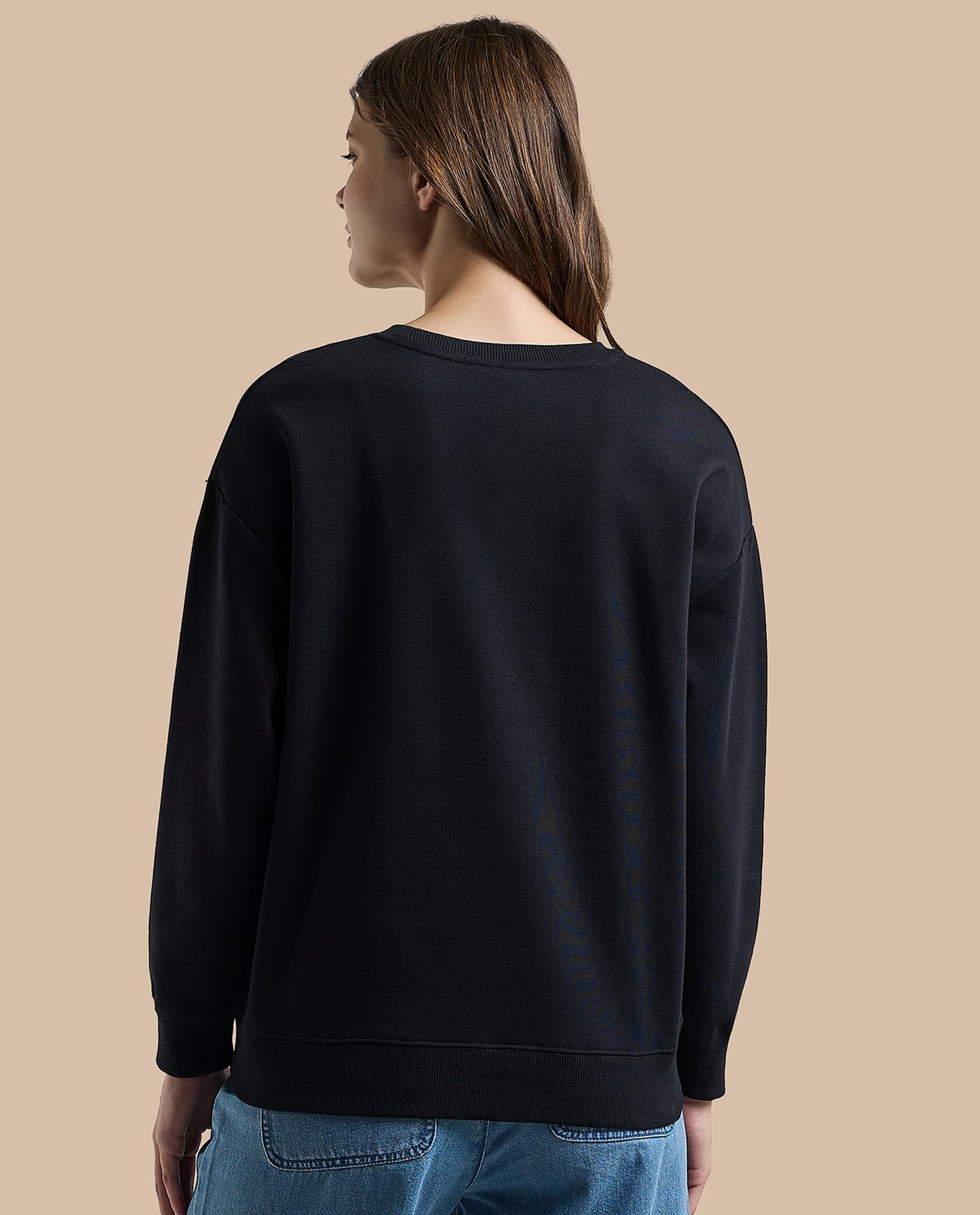 Embroidered Sweatshirt with Crew Neck and Long Sleeves