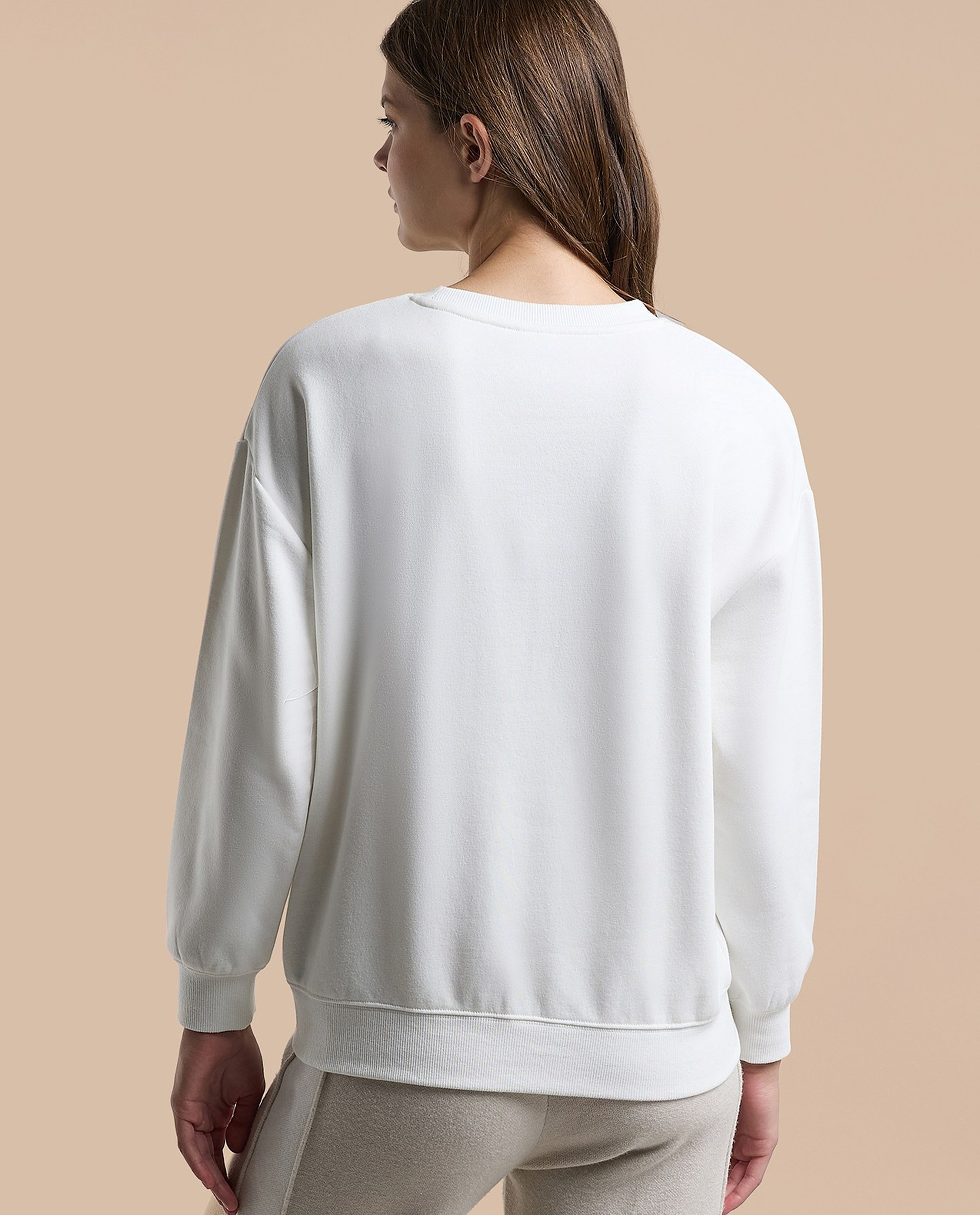 Embroidered Sweatshirt with Crew Neck and Long Sleeves