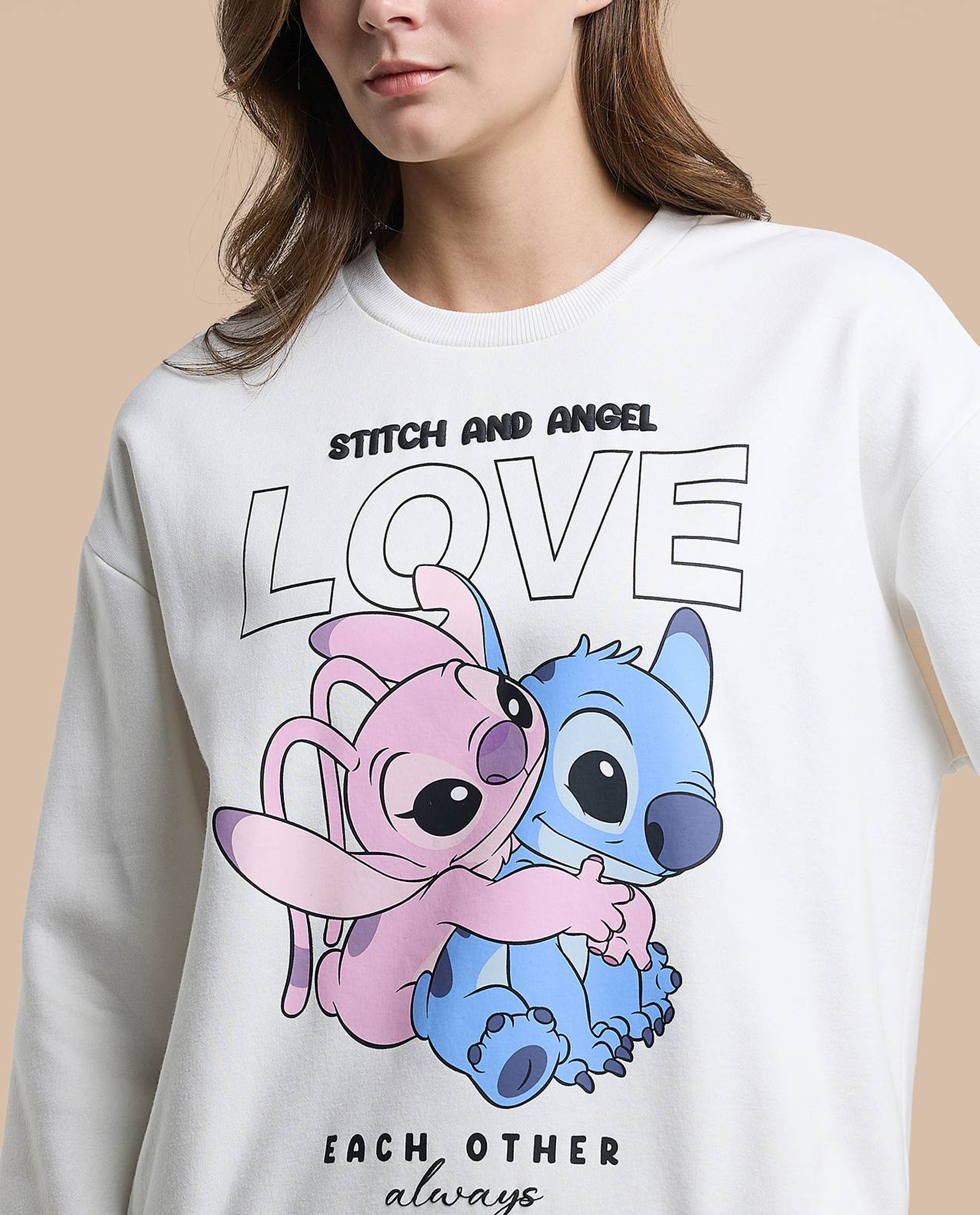 Embroidered Sweatshirt with Crew Neck and Long Sleeves