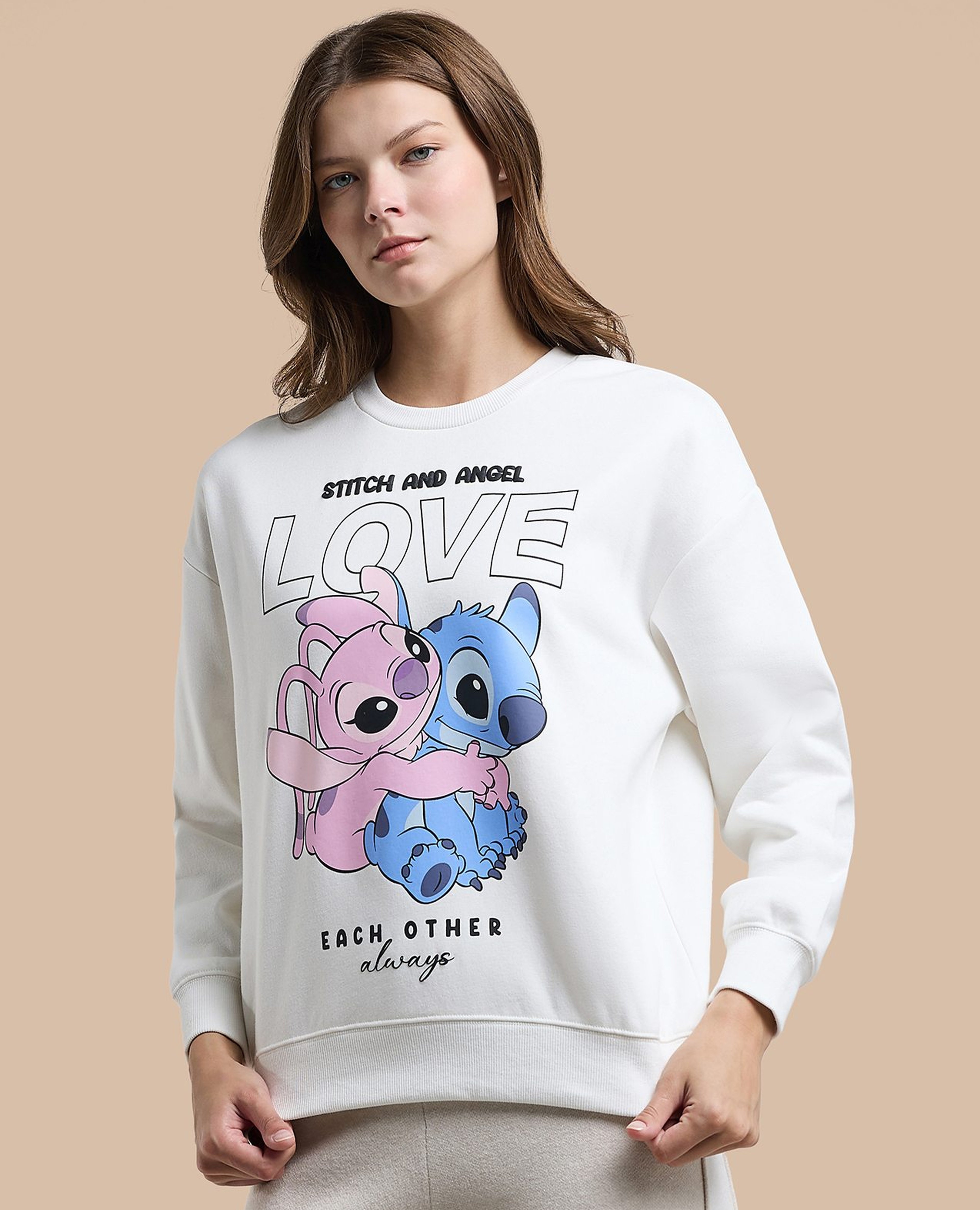 Embroidered Sweatshirt with Crew Neck and Long Sleeves
