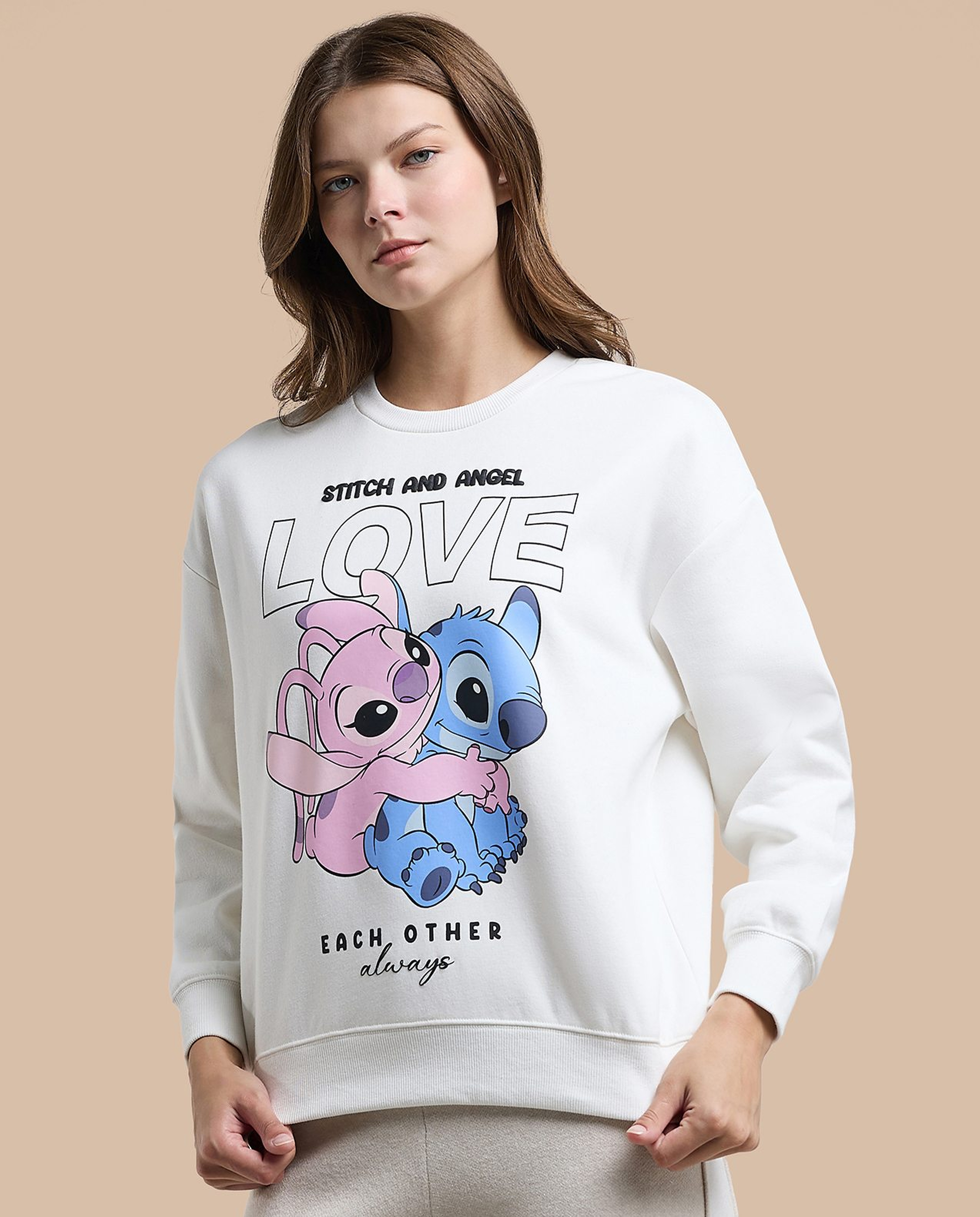 Embroidered Sweatshirt with Crew Neck and Long Sleeves
