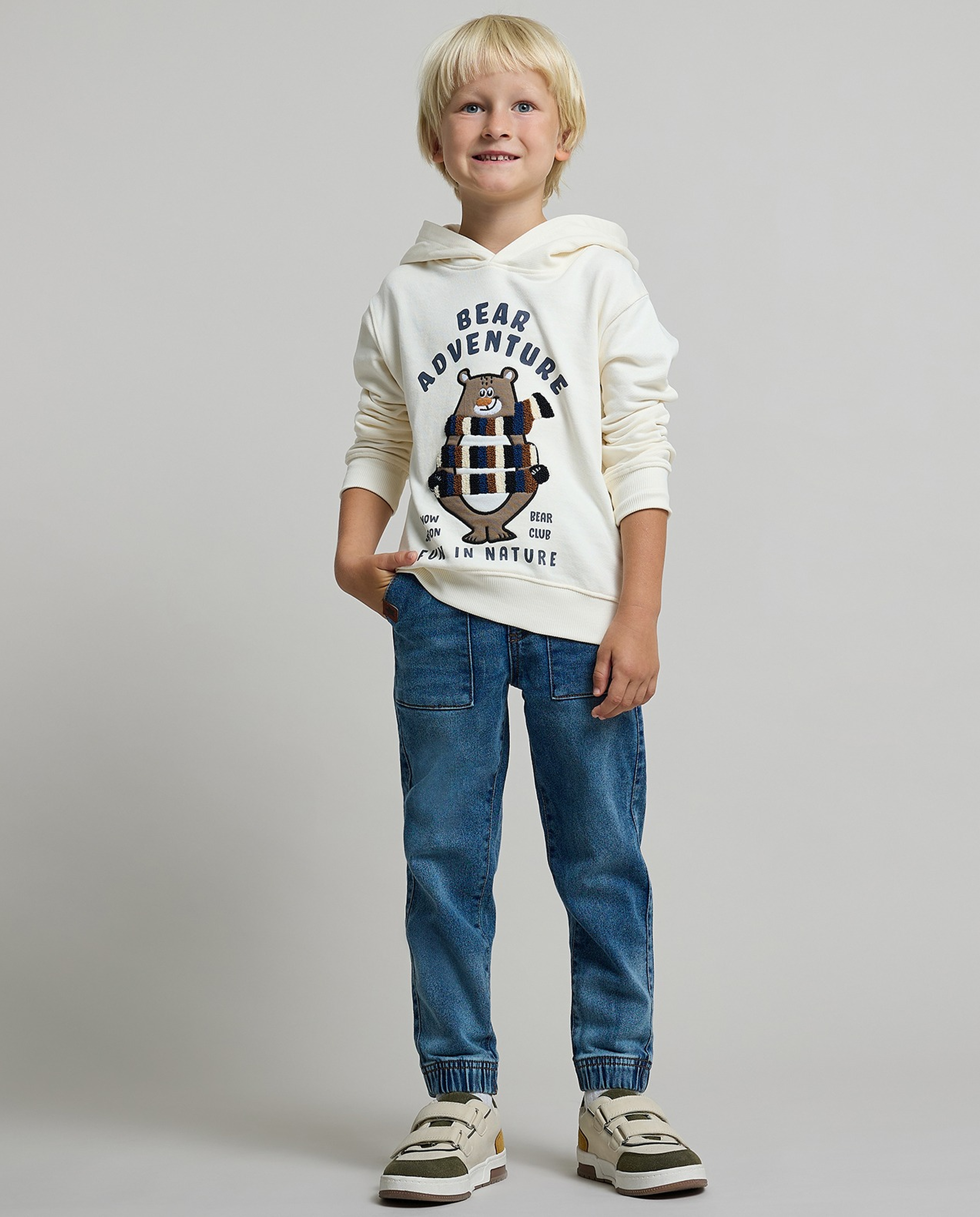 Faded Slim Fit Jeans with Button Closure