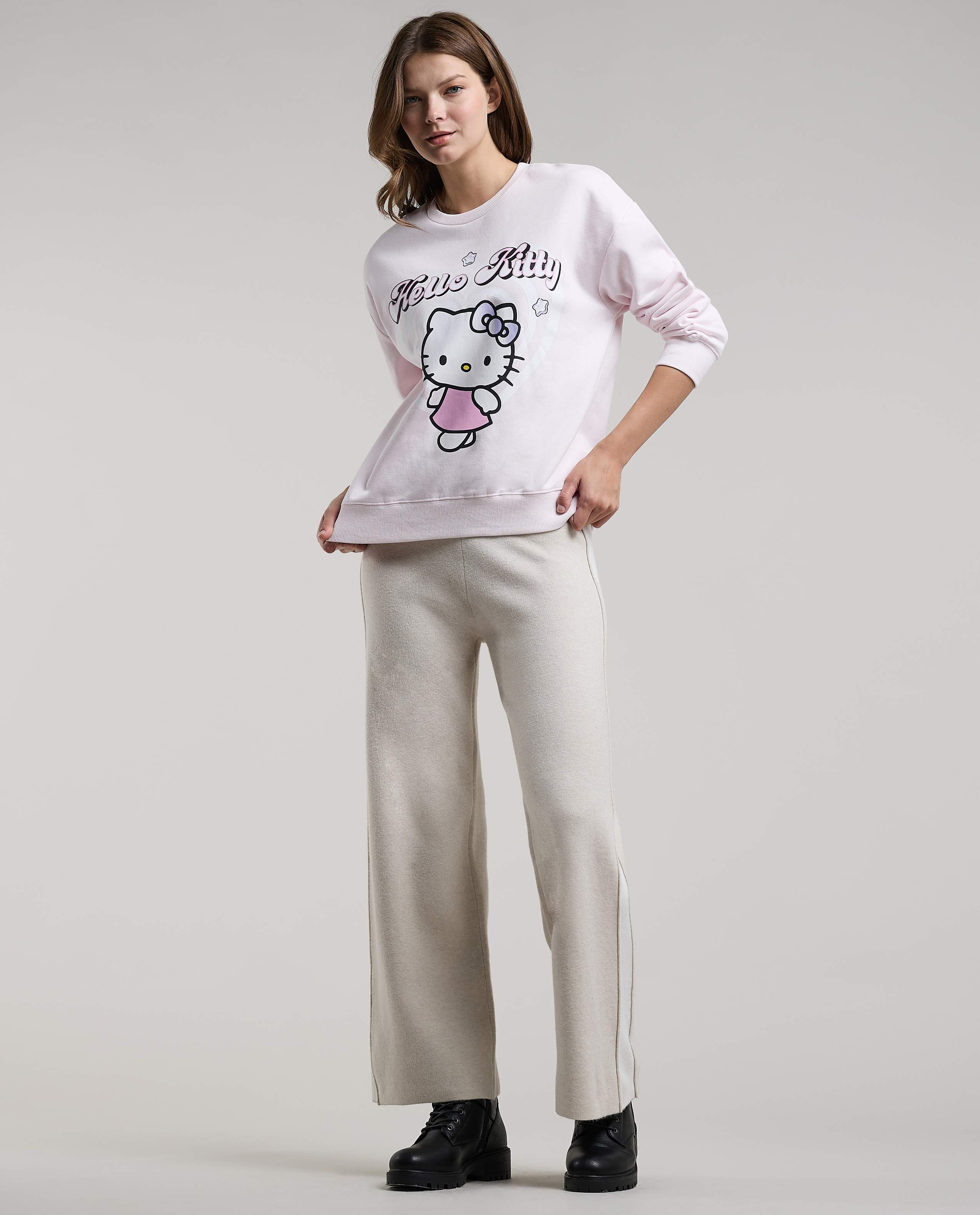 Embroidered Sweatshirt with Crew Neck and Long Sleeves