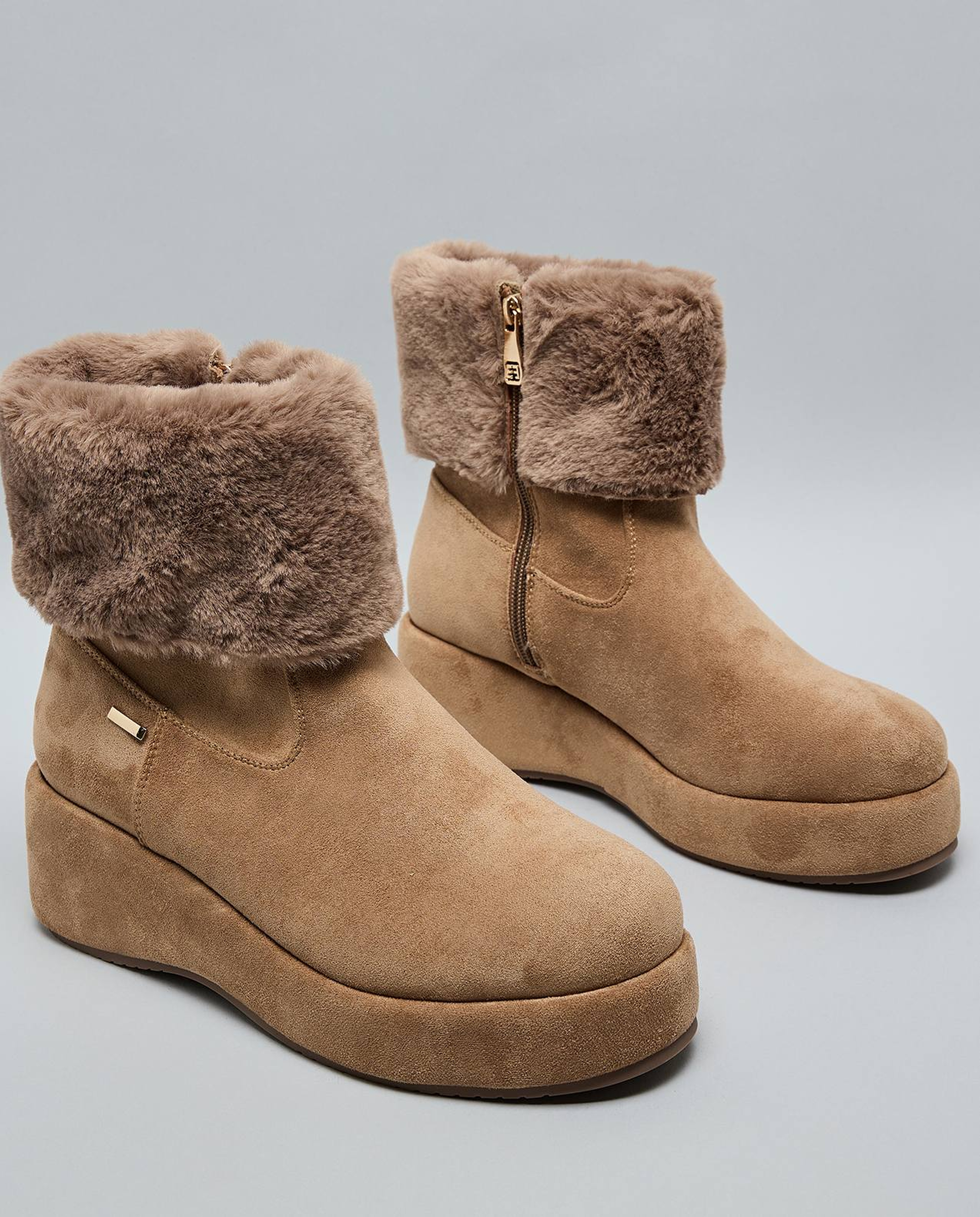 Fur Cuff Ankle Boots