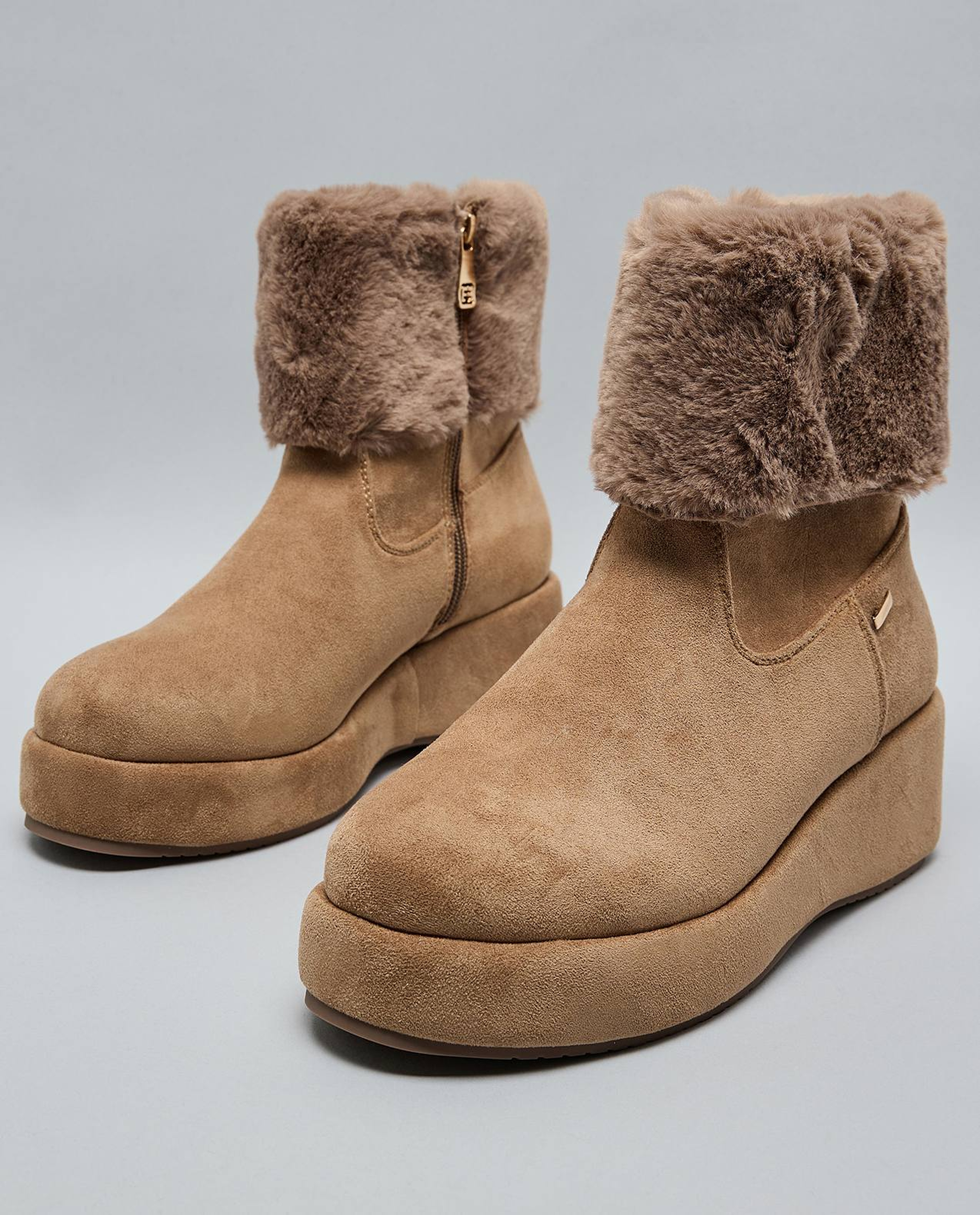 Fur Cuff Ankle Boots