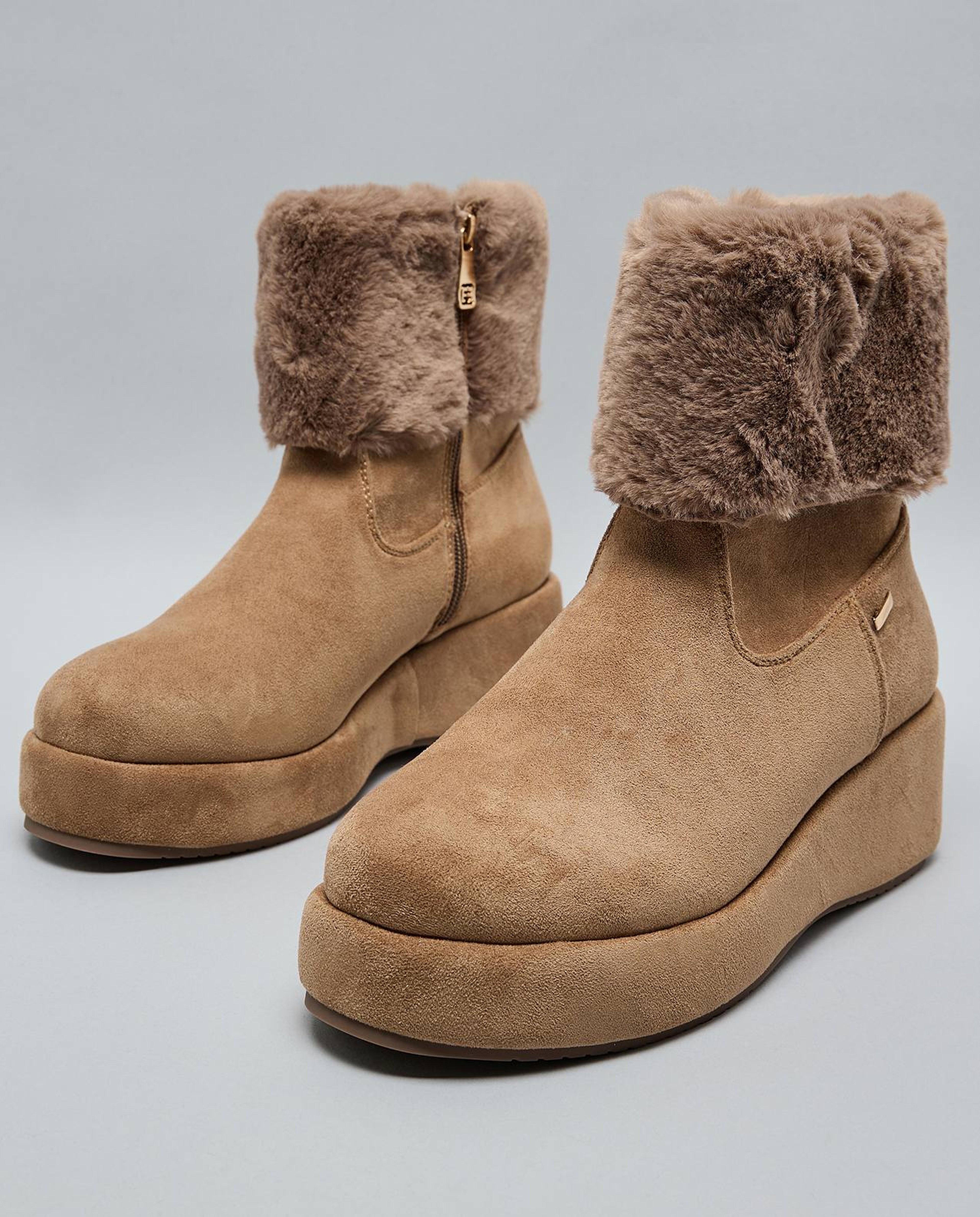 Fur Cuff Ankle Boots