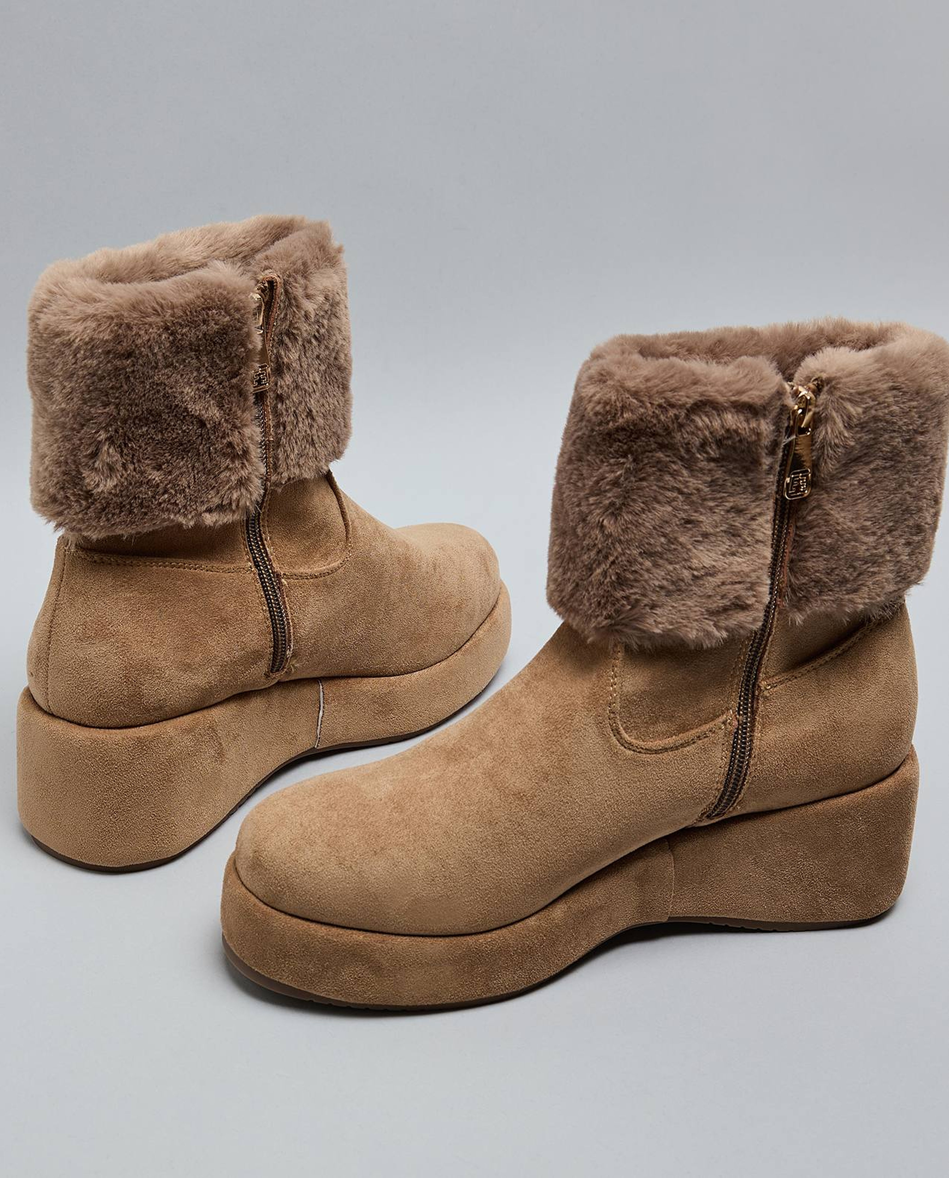 Fur Cuff Ankle Boots