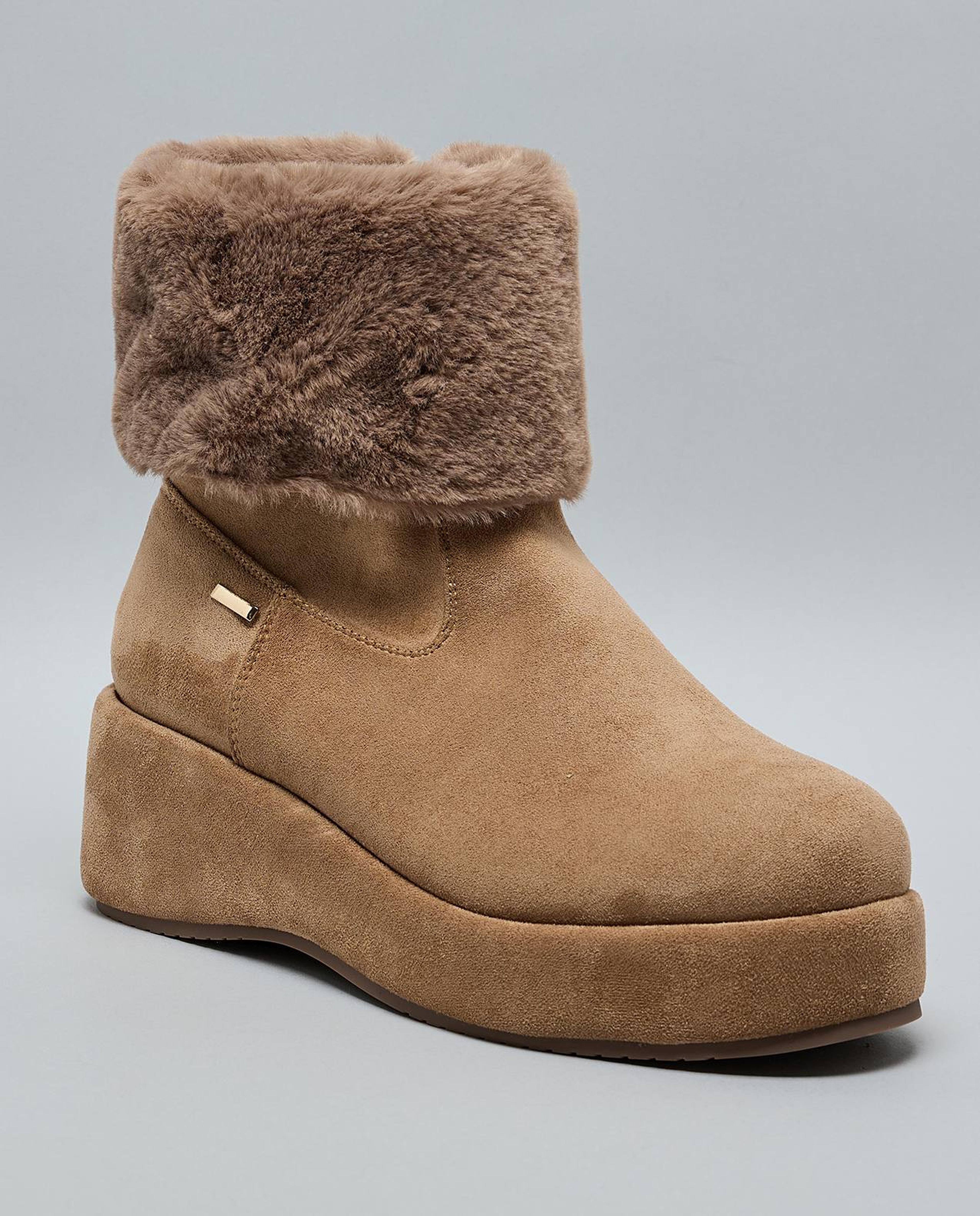 Fur Cuff Ankle Boots