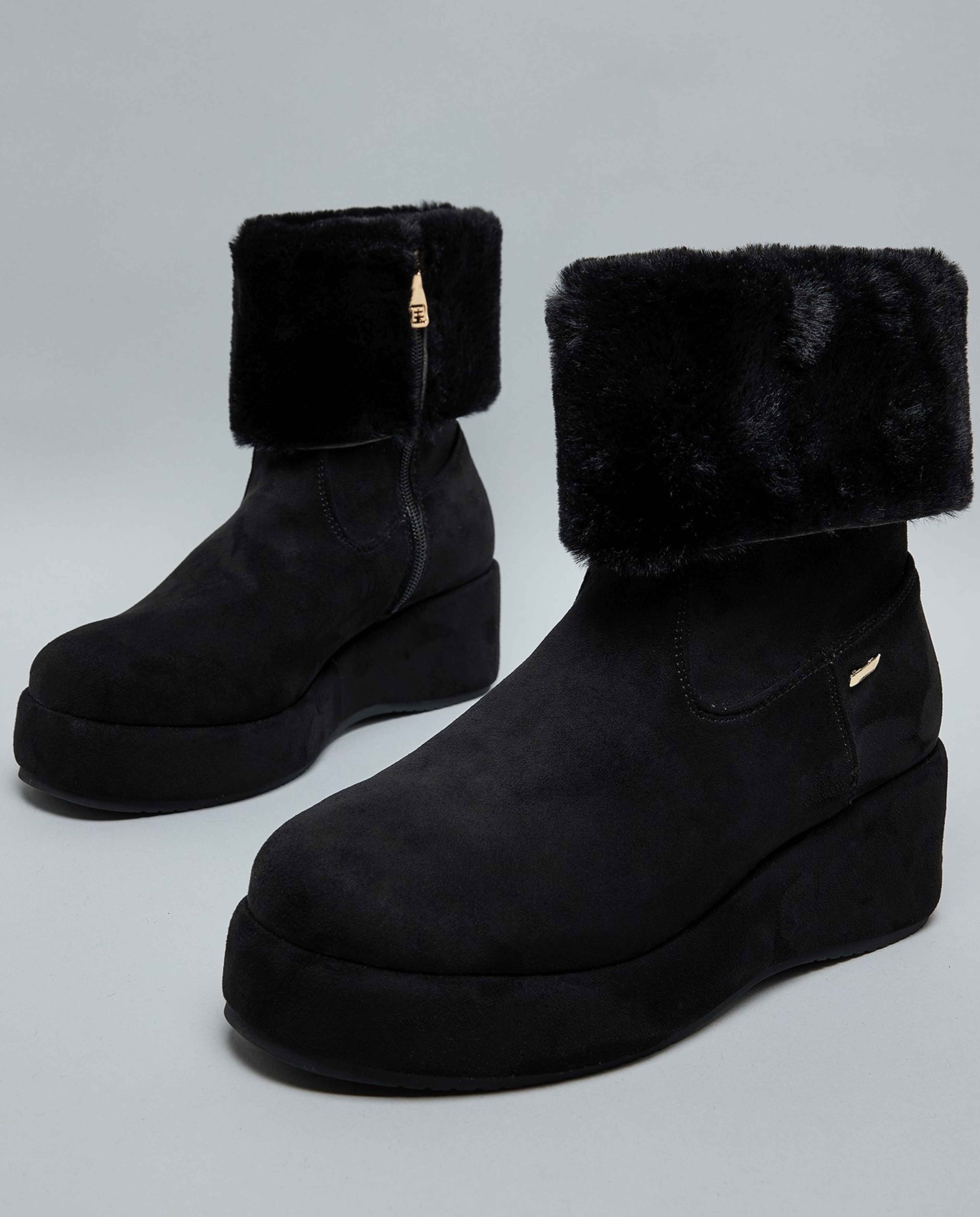 Fur Cuff Ankle Boots