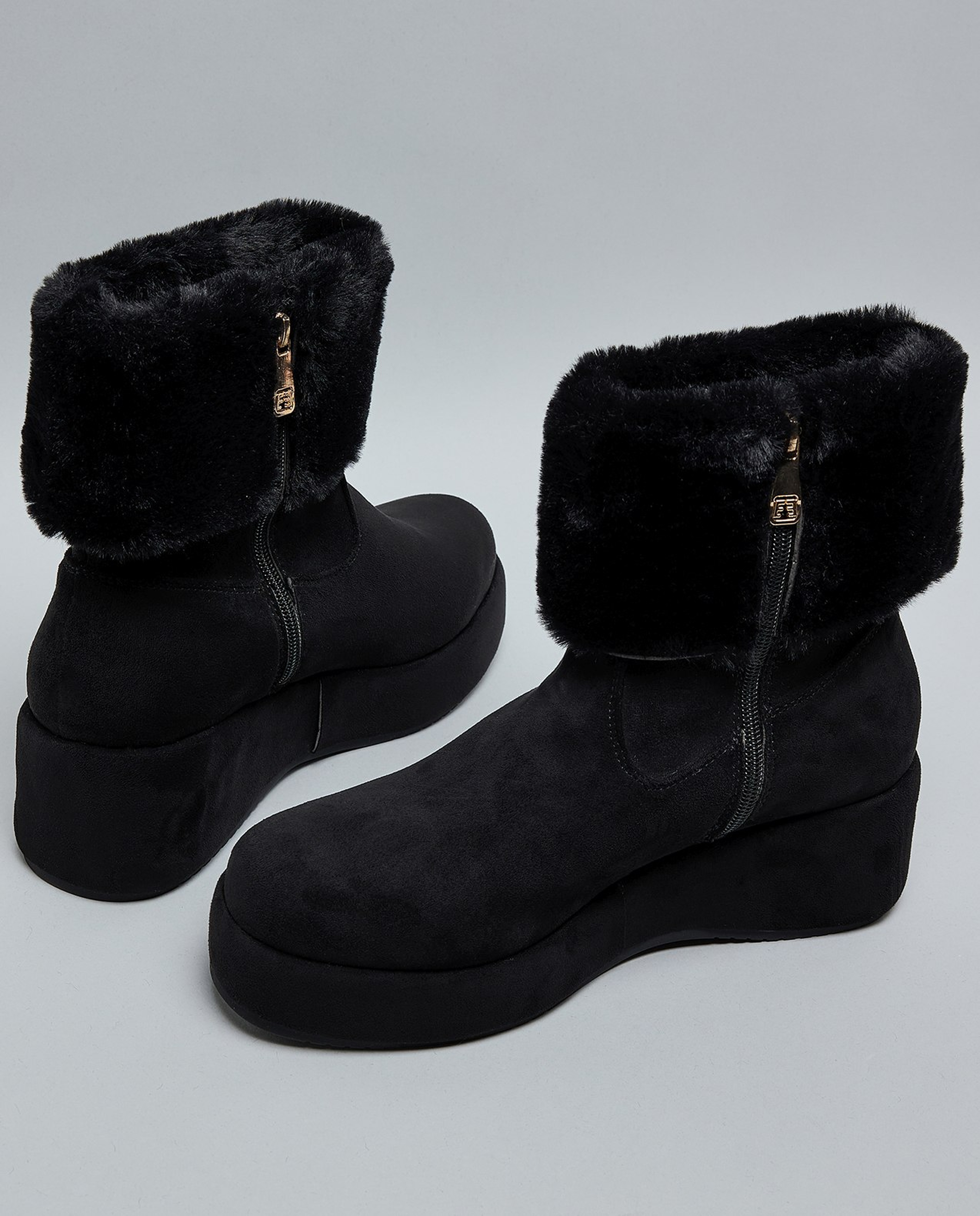 Fur Cuff Ankle Boots