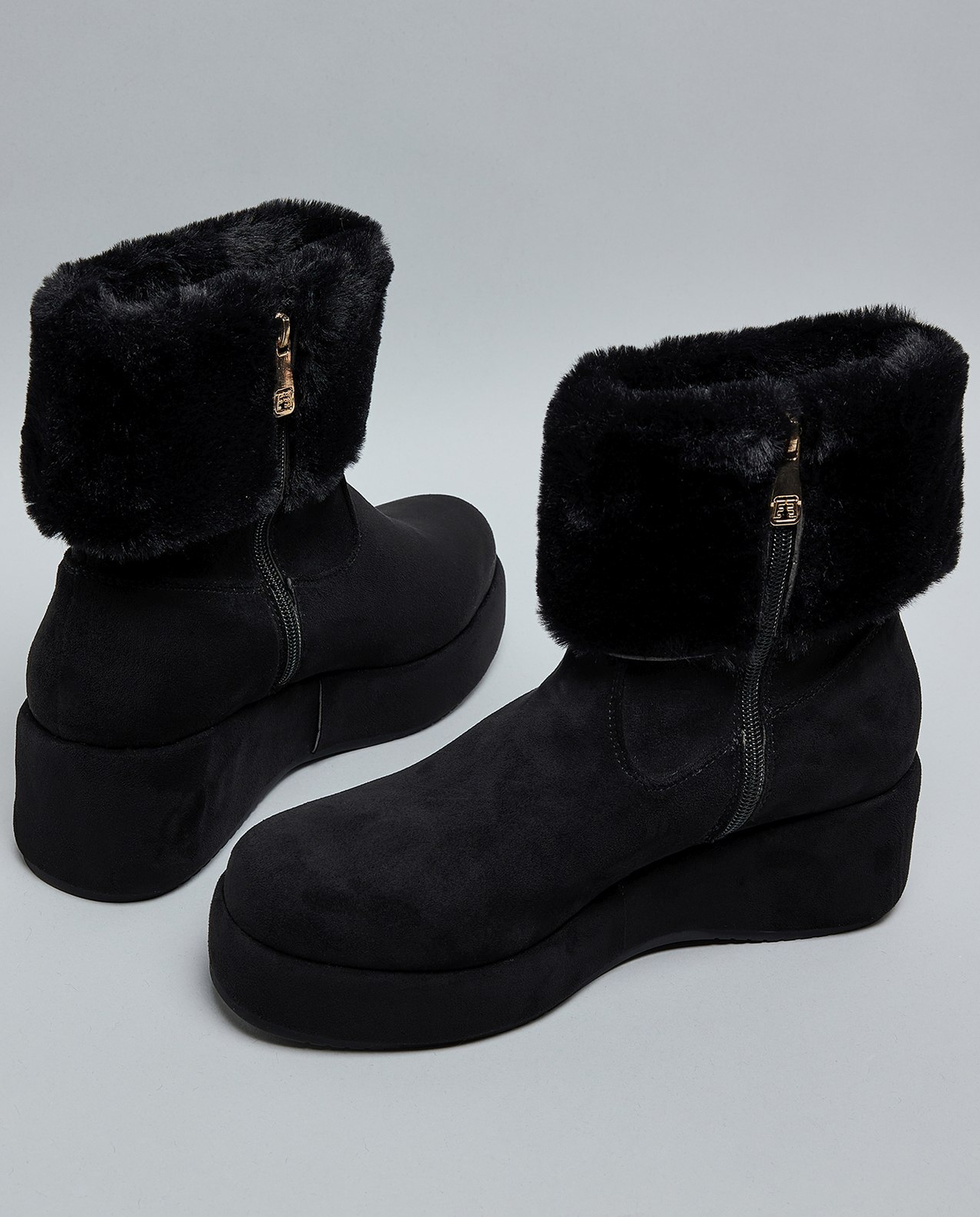 Fur Cuff Ankle Boots